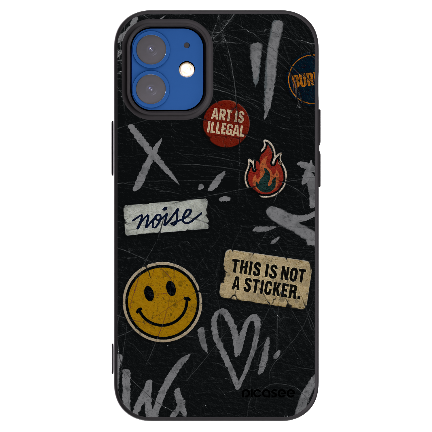Picasee husă neagră din silicon pentru Apple iPhone 12 mini - STICKERS x TAGS