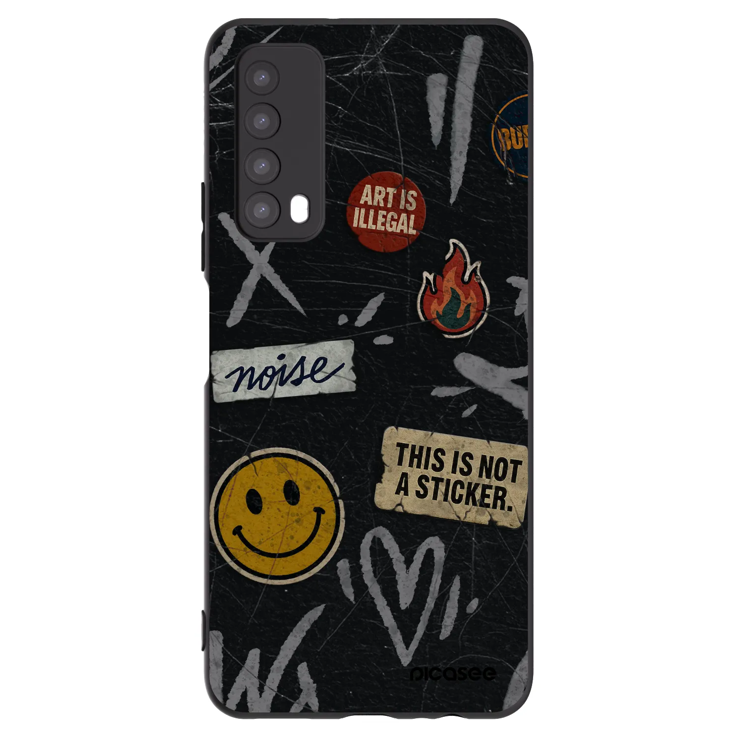 Picasee husă neagră din silicon pentru Huawei P Smart 2021 - STICKERS x TAGS