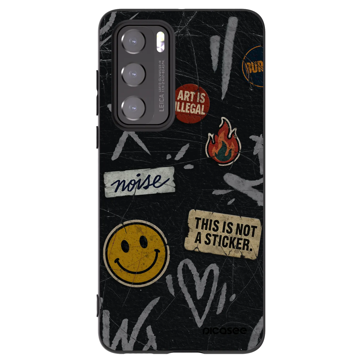Picasee husă neagră din silicon pentru Huawei P40 - STICKERS x TAGS