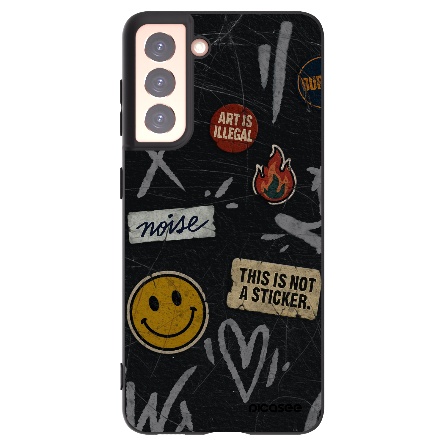 Picasee husă neagră din silicon pentru Samsung Galaxy S21 5G G991B - STICKERS x TAGS