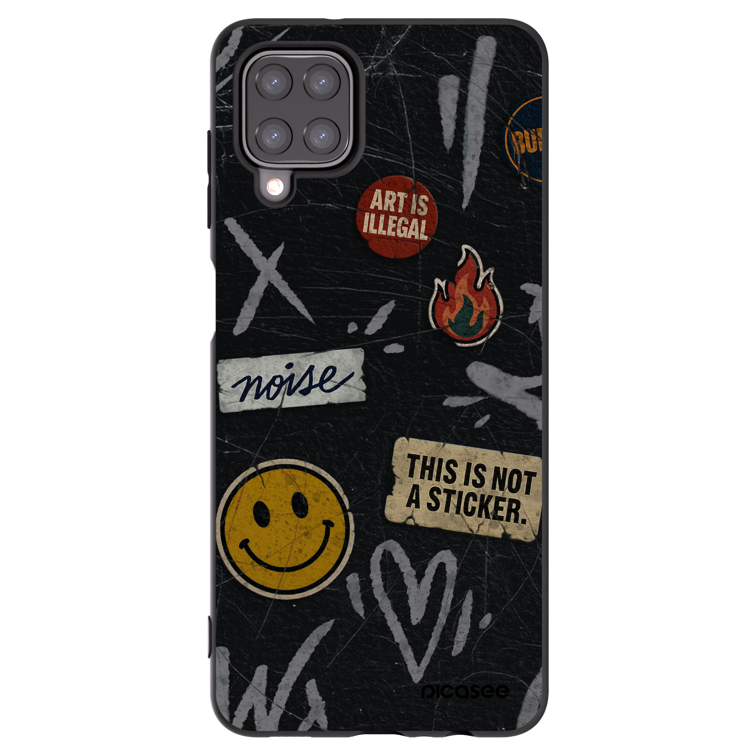 Picasee husă neagră din silicon pentru Samsung Galaxy A12 A125F - STICKERS x TAGS