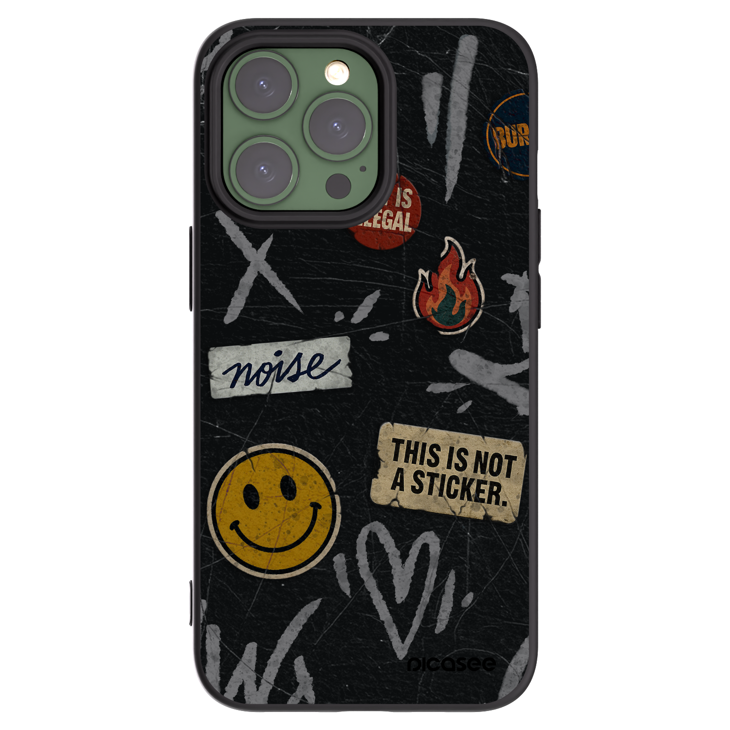 Picasee husă neagră din silicon pentru Apple iPhone 13 Pro - STICKERS x TAGS