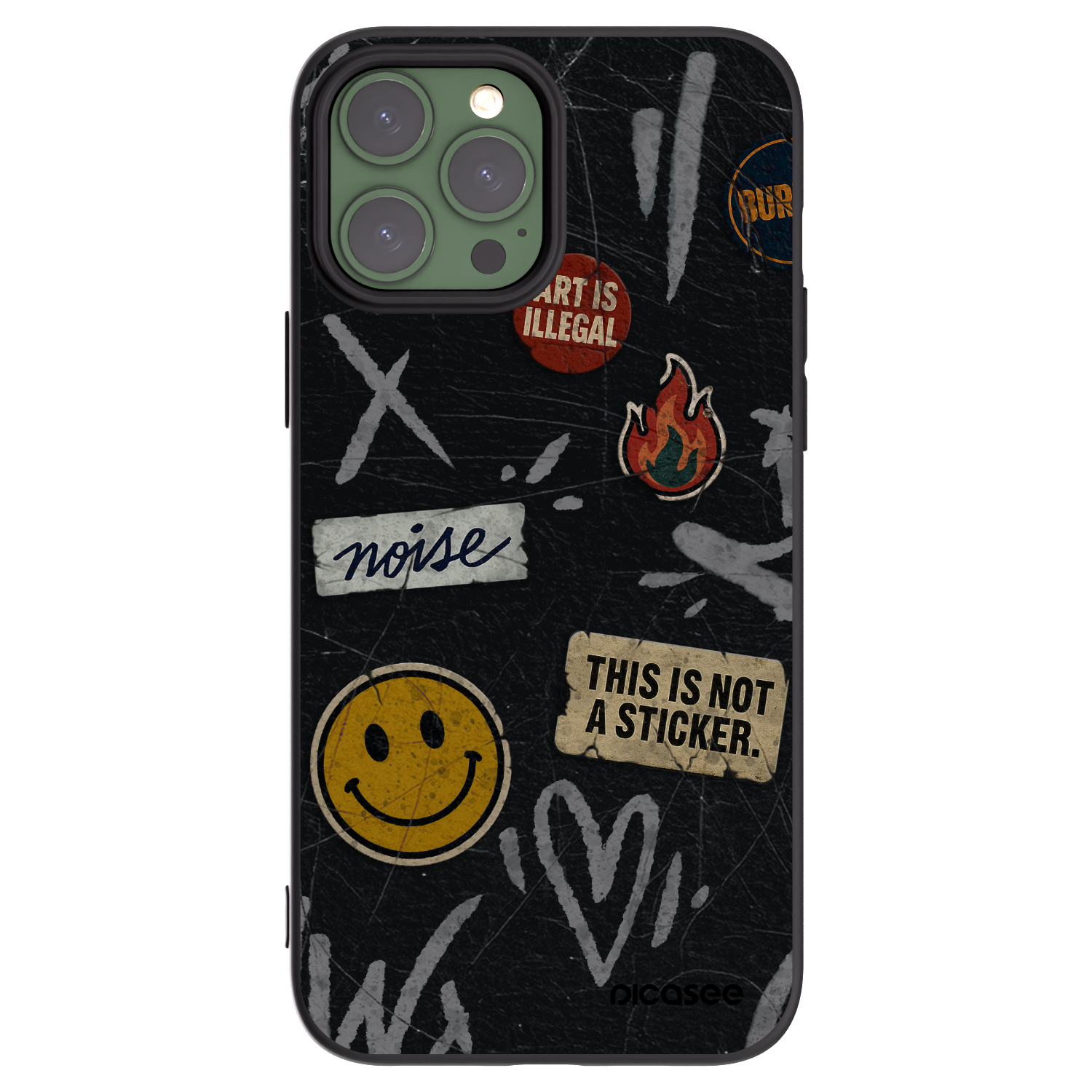 Picasee husă neagră din silicon pentru Apple iPhone 13 Pro Max - STICKERS x TAGS