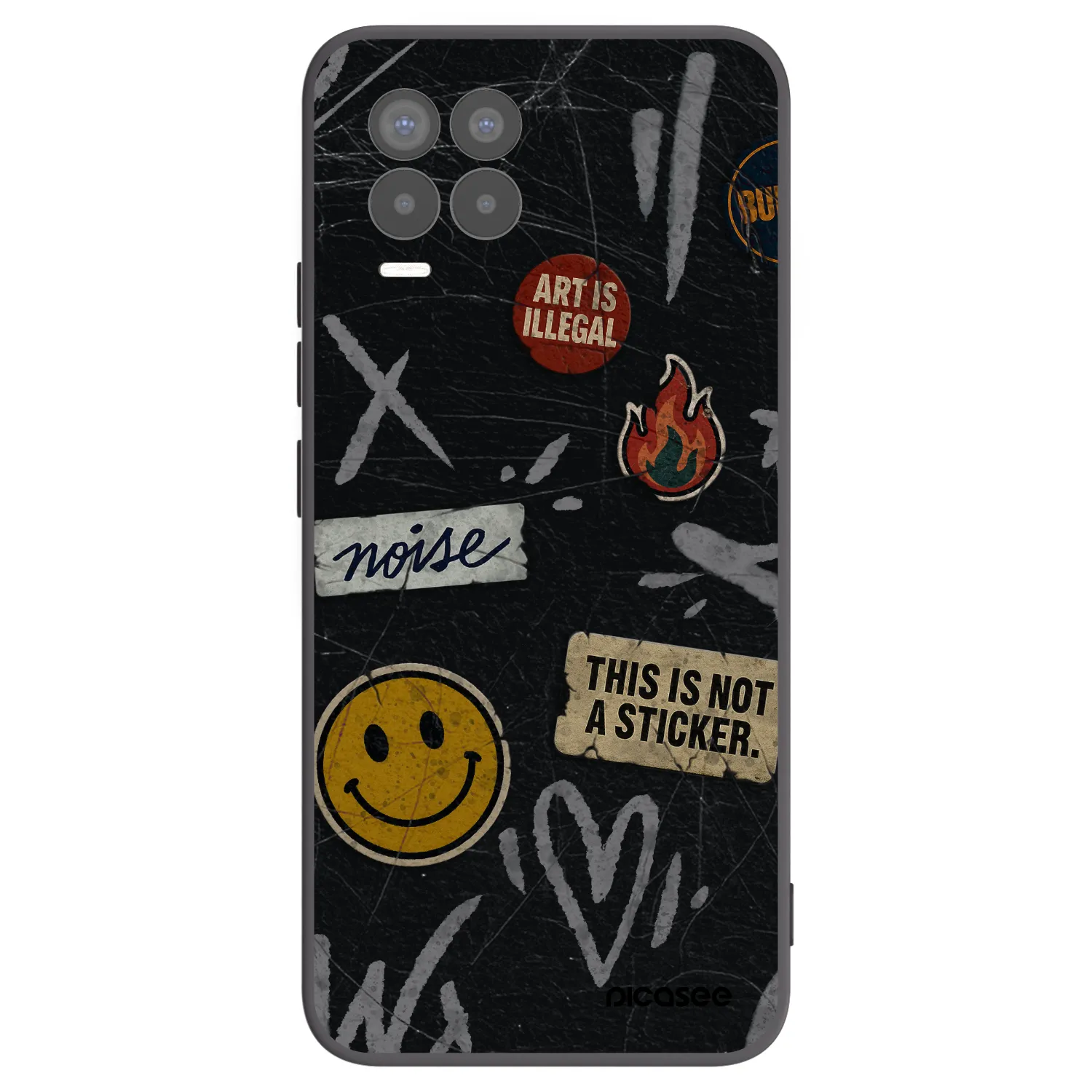 Picasee husă neagră din silicon pentru Realme 8 4G - STICKERS x TAGS