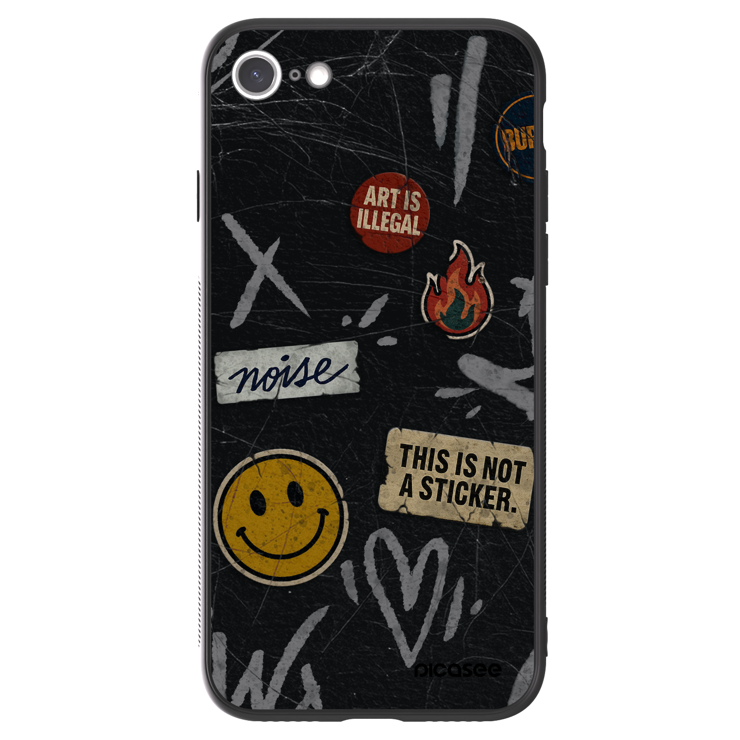 Picasee ULTIMATE CASE pentru Apple iPhone 8 - STICKERS x TAGS