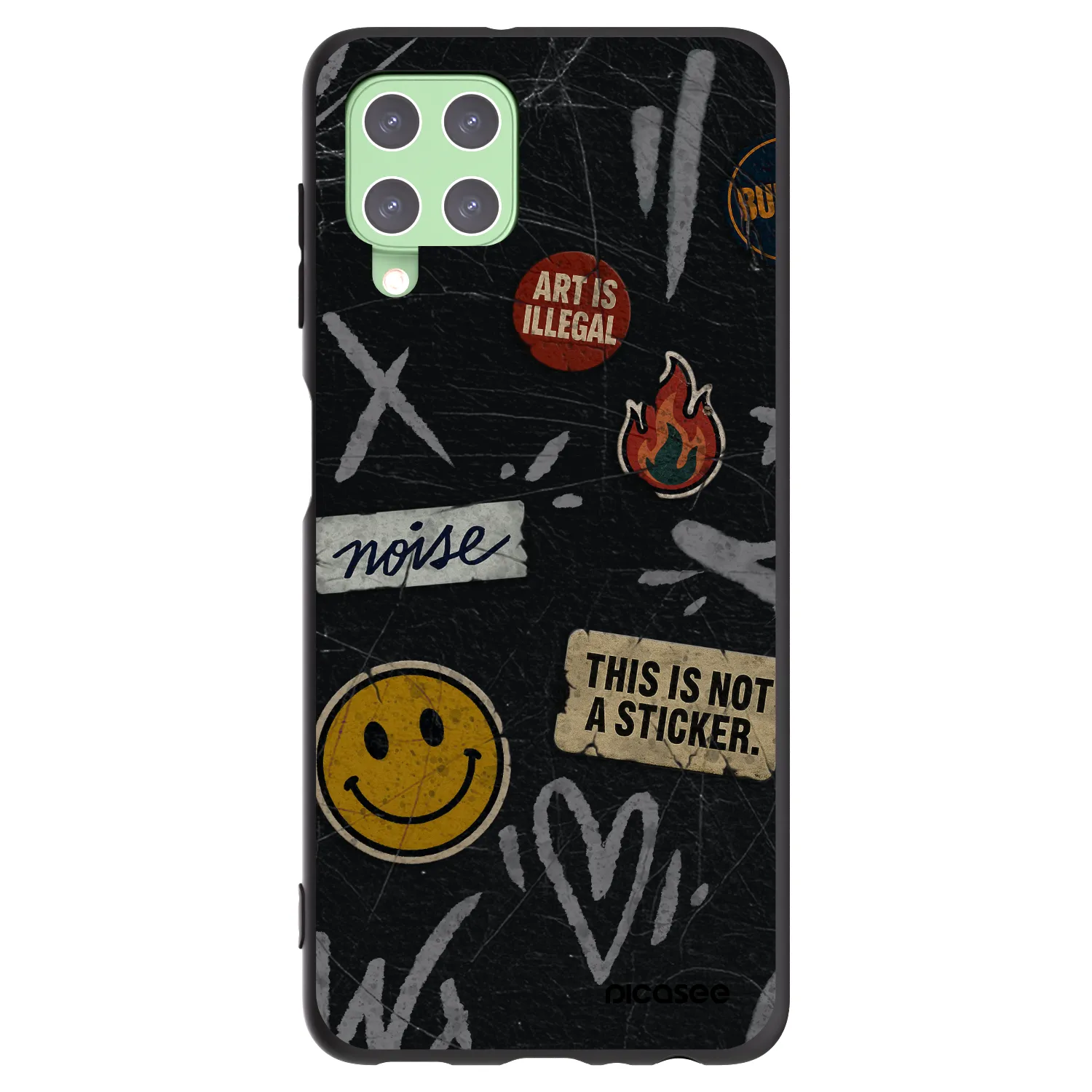 Picasee husă neagră din silicon pentru Samsung Galaxy A22 A225F 4G - STICKERS x TAGS