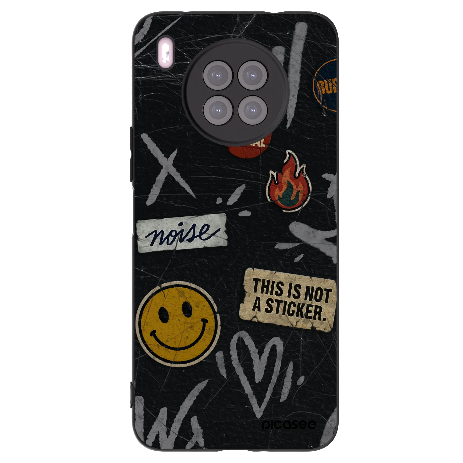 Picasee husă neagră din silicon pentru Huawei Nova 8i - STICKERS x TAGS