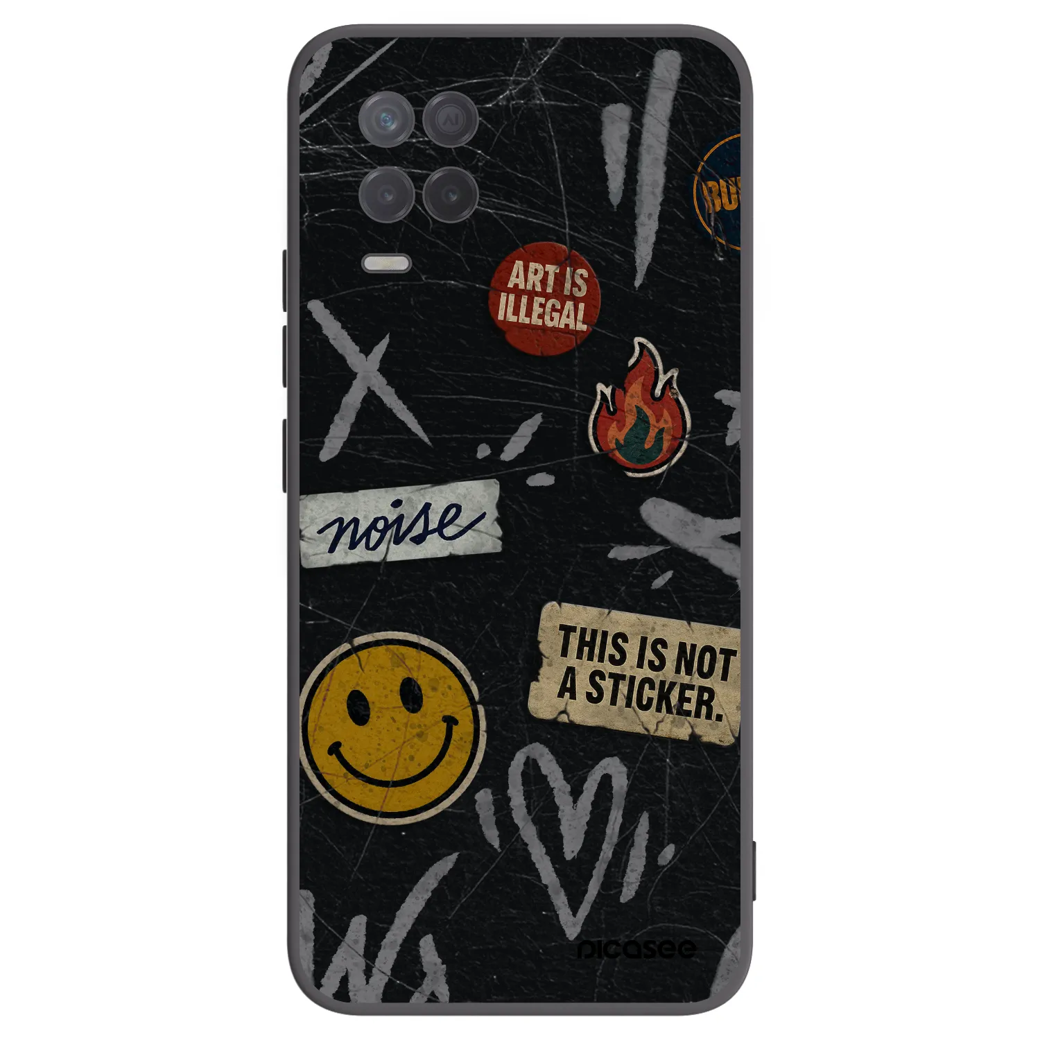 Picasee husă neagră din silicon pentru Realme 8 5G - STICKERS x TAGS