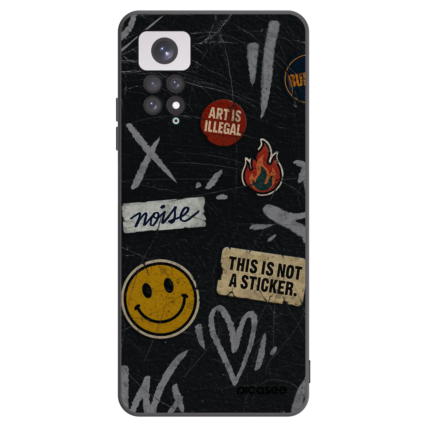 Picasee husă neagră din silicon pentru Xiaomi Redmi Note 11 - STICKERS x TAGS