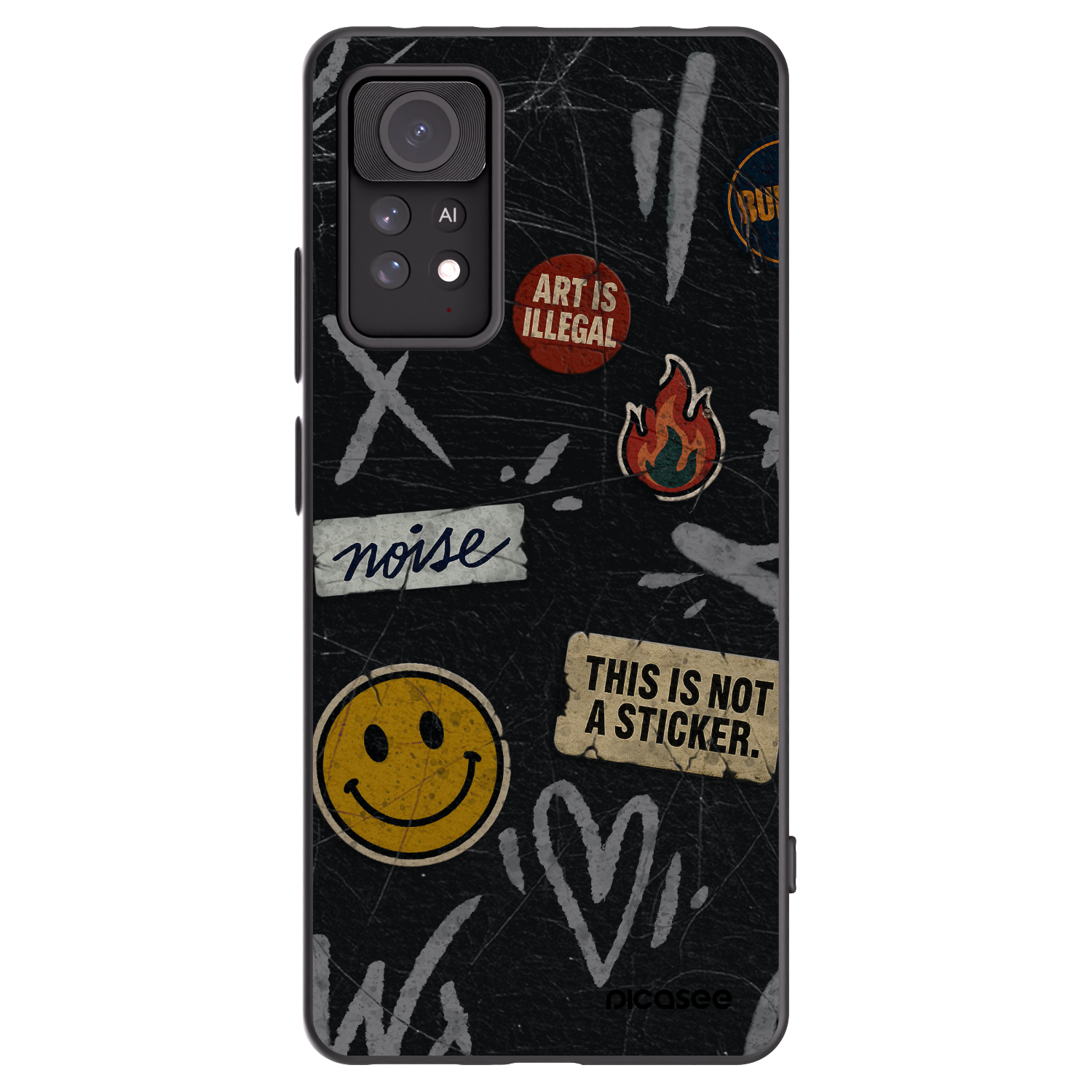 Picasee husă neagră din silicon pentru Xiaomi Redmi Note 11 Pro - STICKERS x TAGS