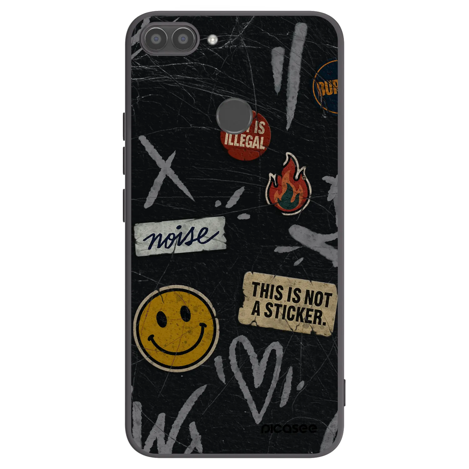 Picasee husă neagră din silicon pentru Huawei P Smart - STICKERS x TAGS