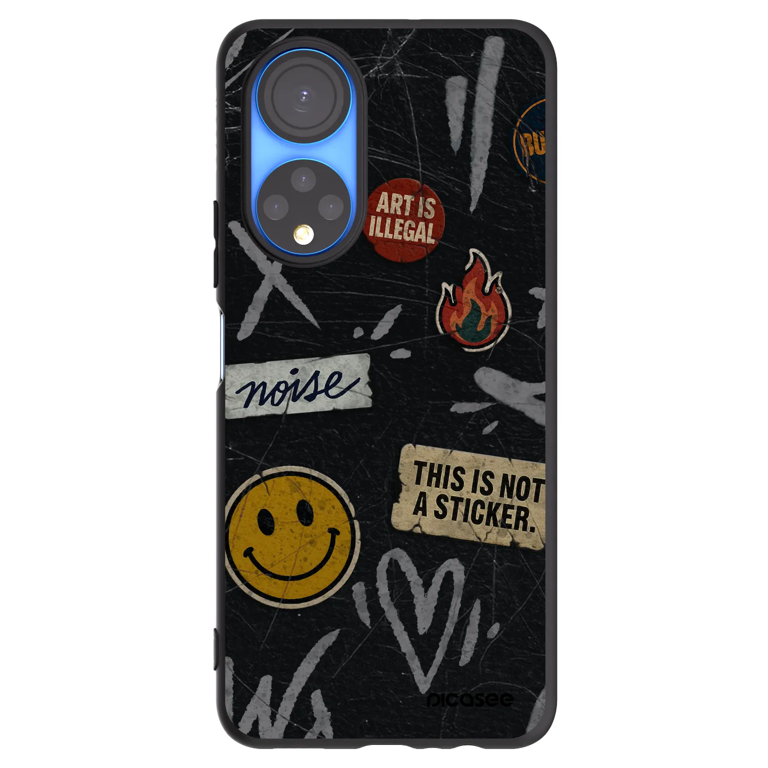 Picasee husă neagră din silicon pentru Honor X7 - STICKERS x TAGS