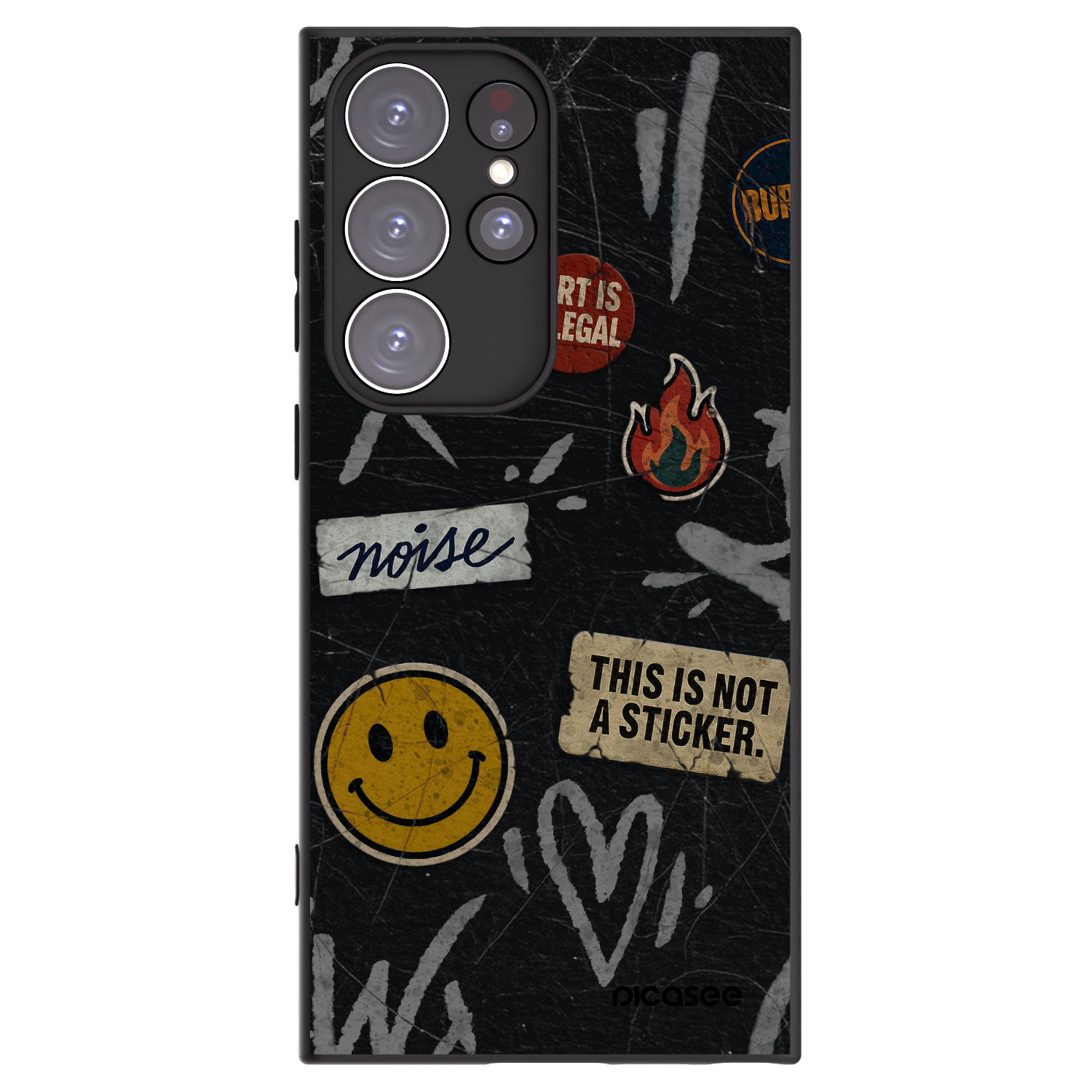 Picasee husă neagră din silicon pentru Samsung Galaxy S23 Ultra 5G - STICKERS x TAGS