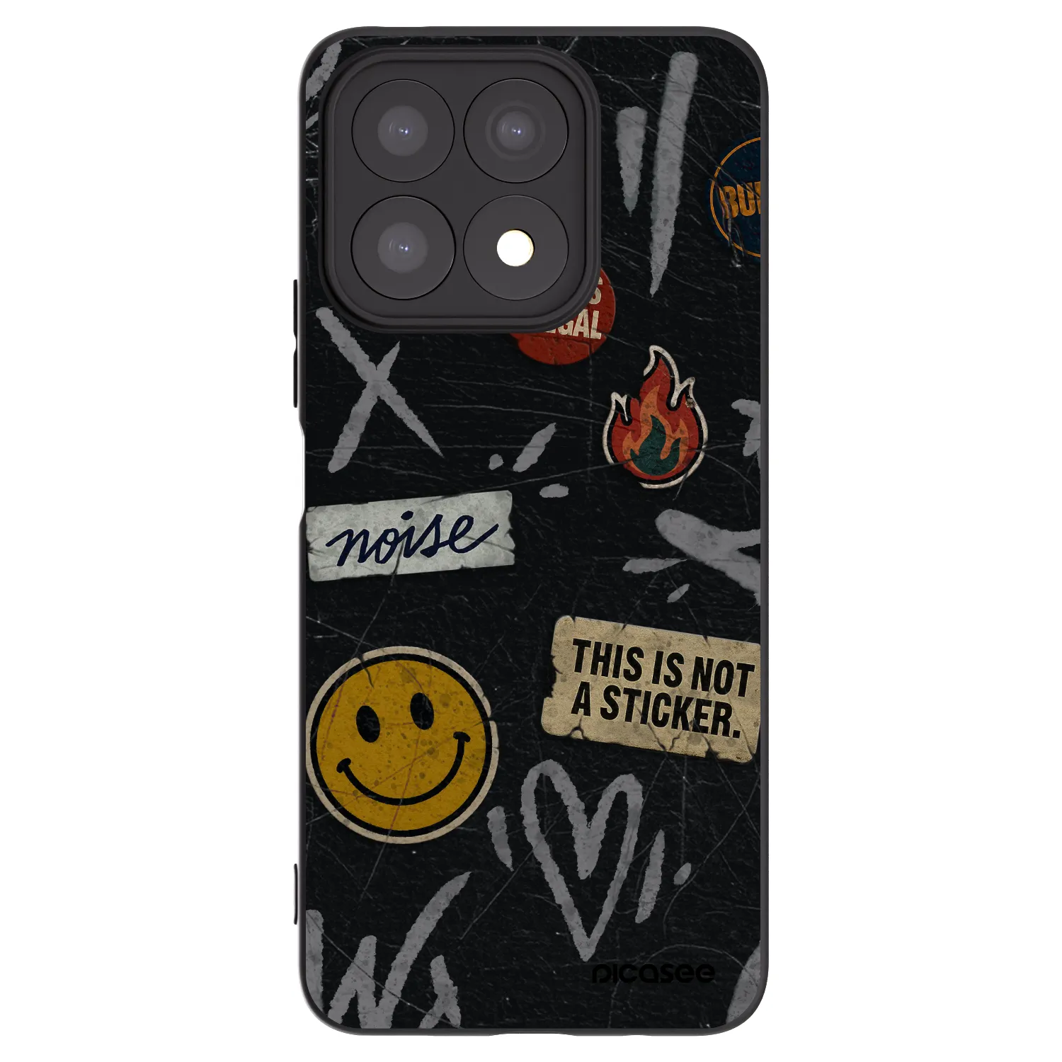 Picasee husă neagră din silicon pentru Honor X8a - STICKERS x TAGS