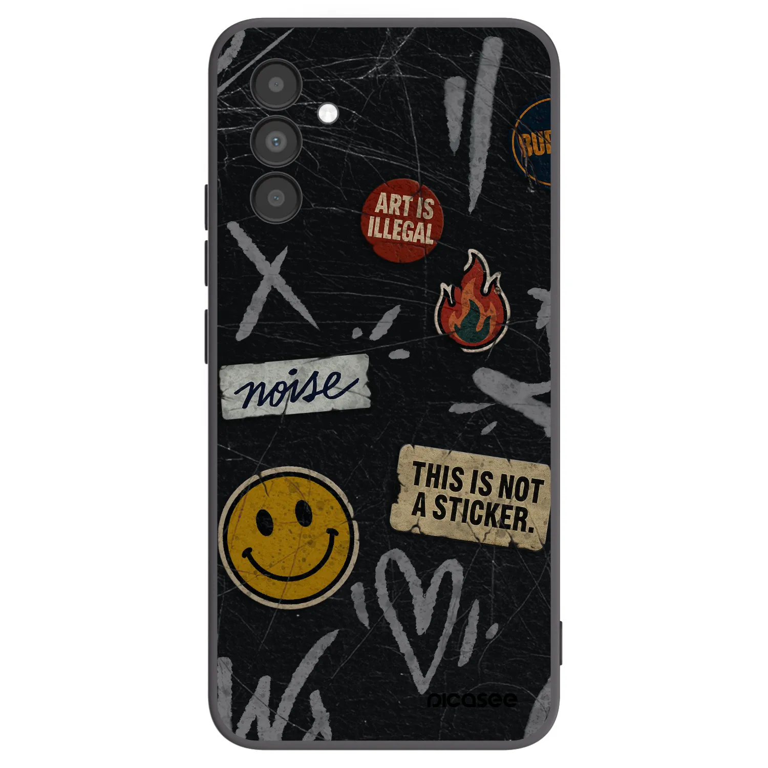 Picasee husă neagră din silicon pentru Samsung Galaxy A04s A047F - STICKERS x TAGS