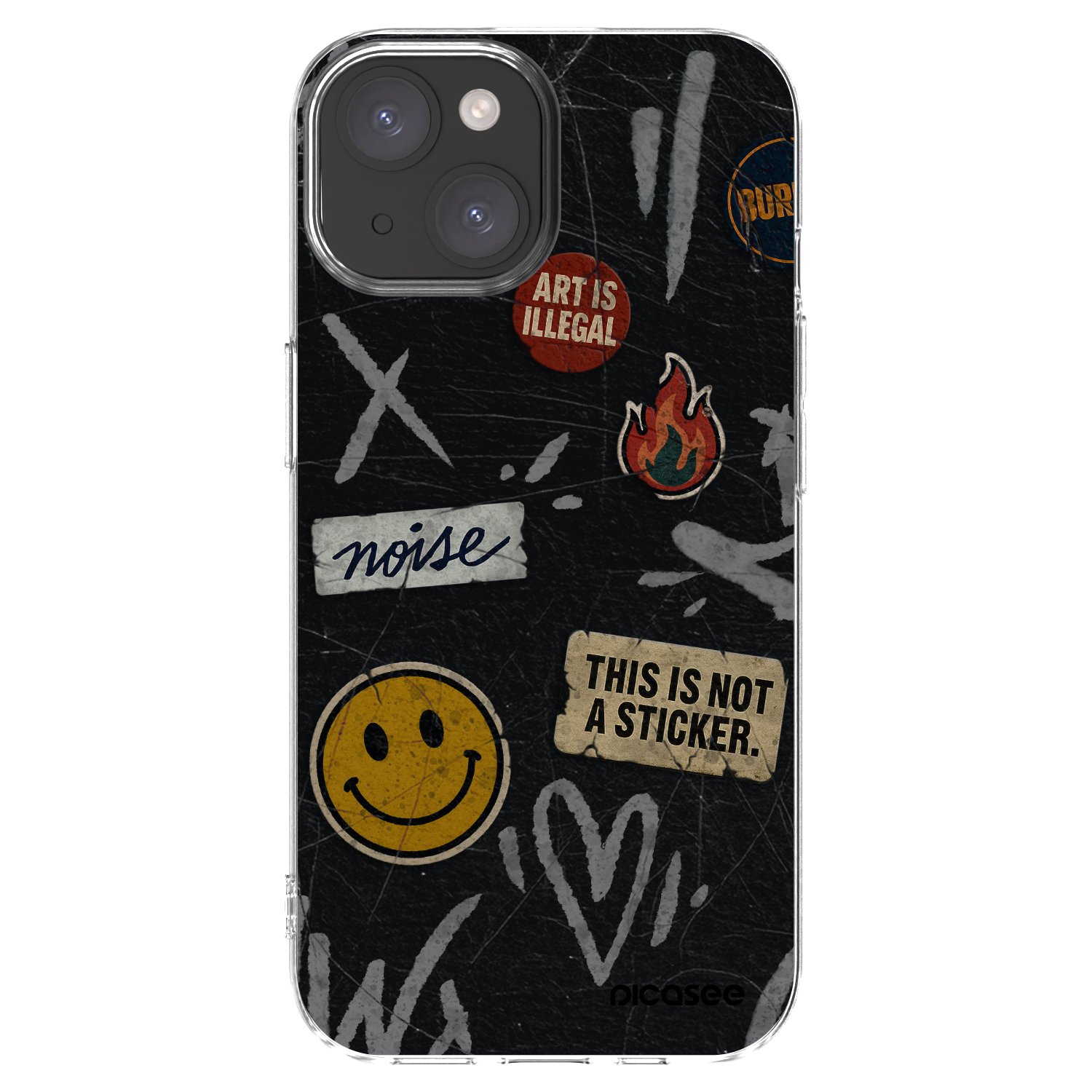 Picasee husă transparentă din silicon pentru Apple iPhone 15 - STICKERS x TAGS