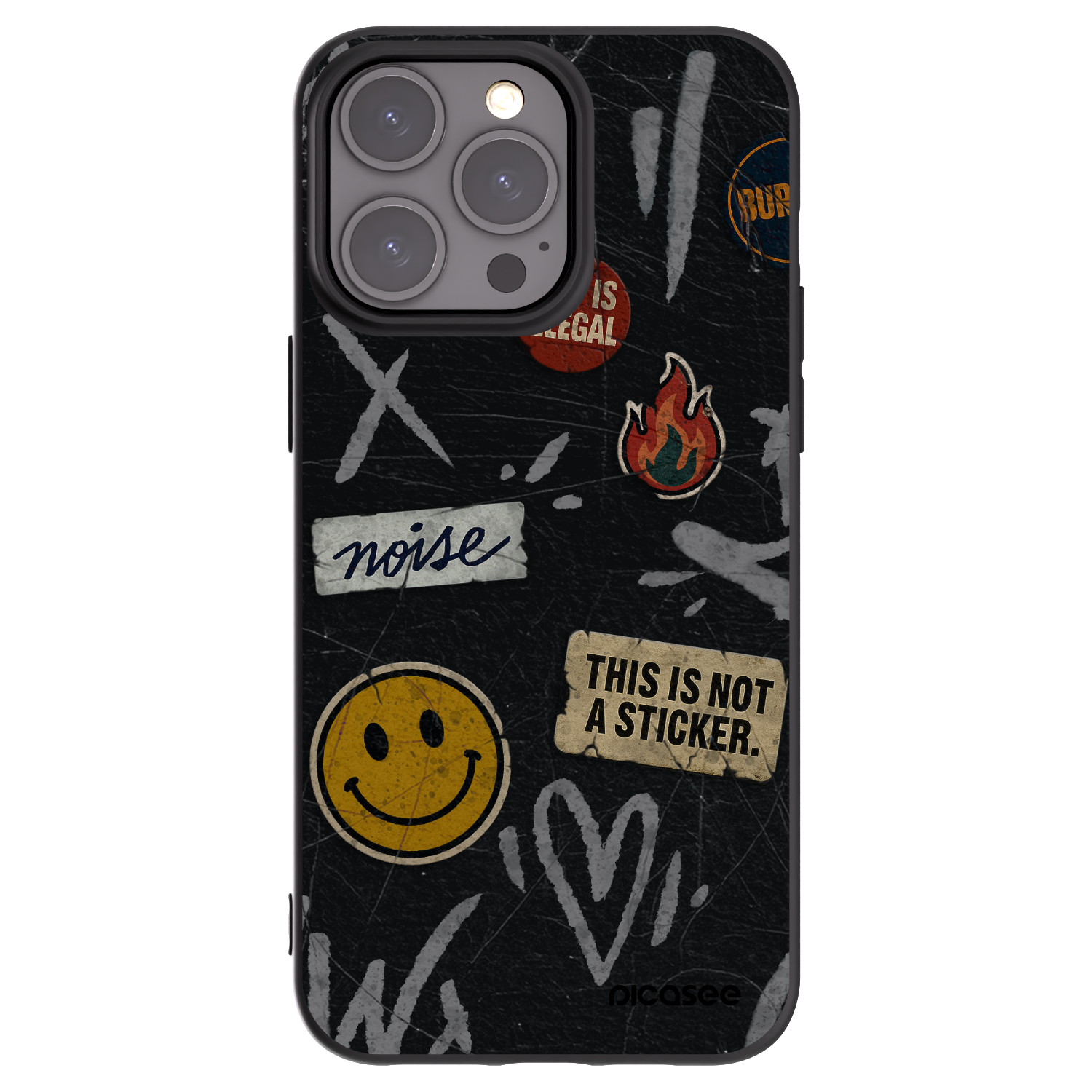 Picasee husă neagră din silicon pentru Apple iPhone 15 Pro Max - STICKERS x TAGS