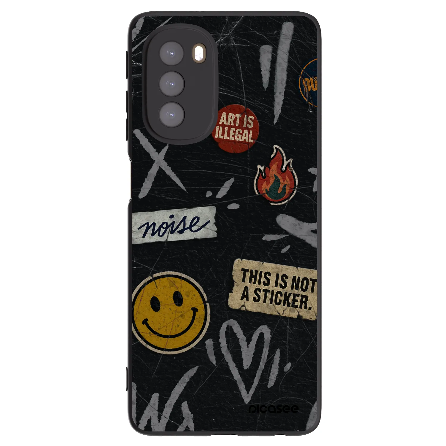 Picasee husă neagră din silicon pentru Motorola Moto G51 - STICKERS x TAGS