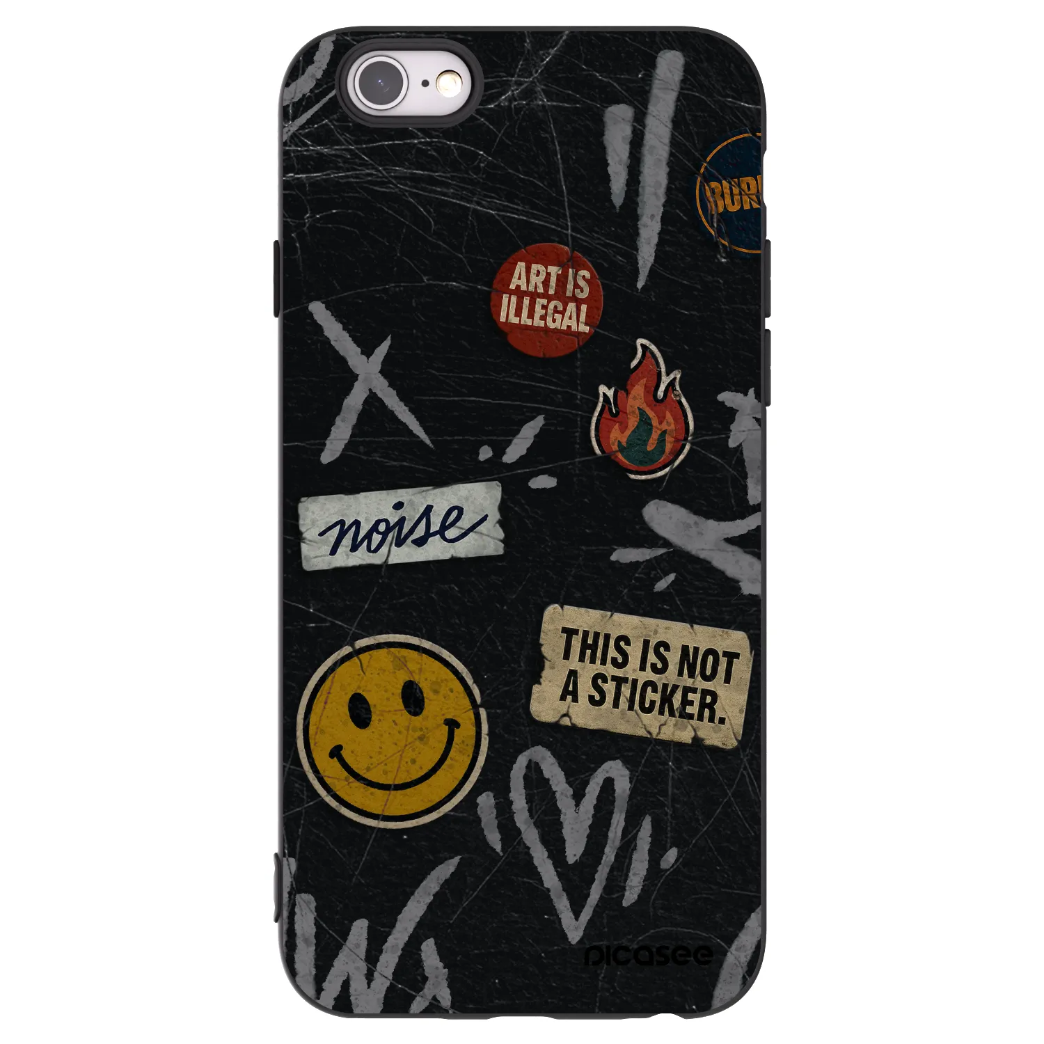 Picasee husă neagră din silicon pentru Apple iPhone 6/6S - STICKERS x TAGS