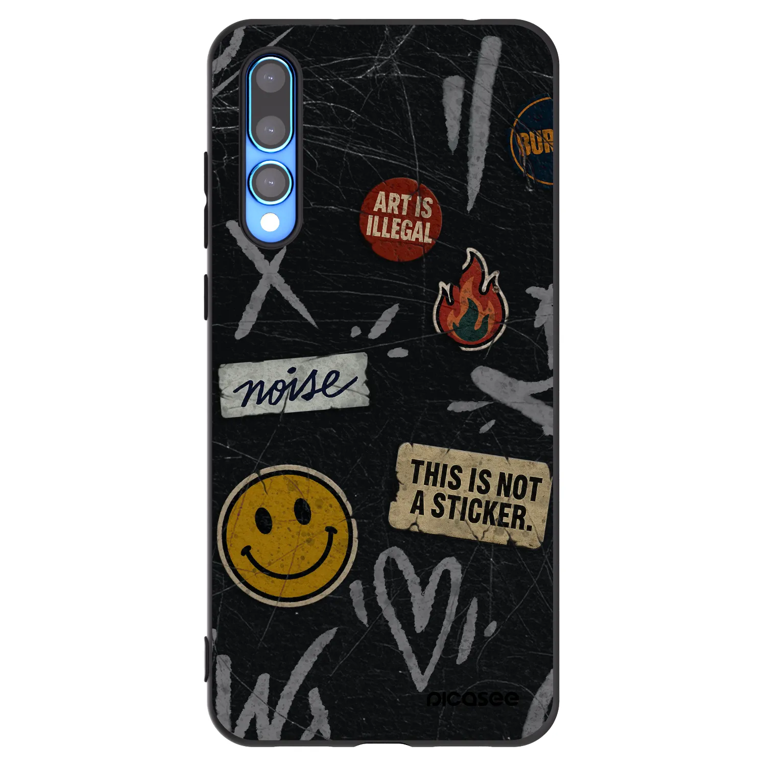 Picasee husă neagră din silicon pentru Huawei P20 Pro - STICKERS x TAGS