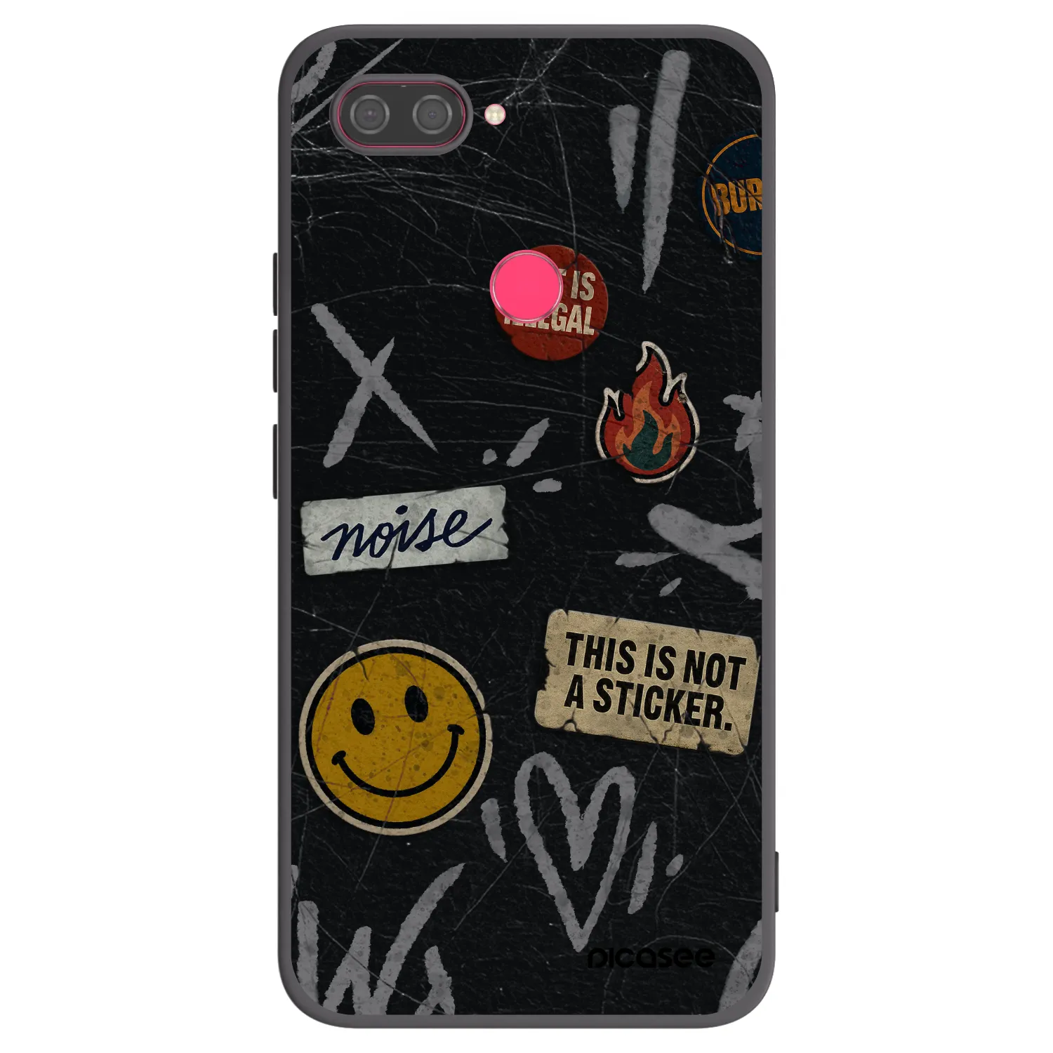 Picasee husă neagră din silicon pentru Xiaomi Mi 8 Lite - STICKERS x TAGS