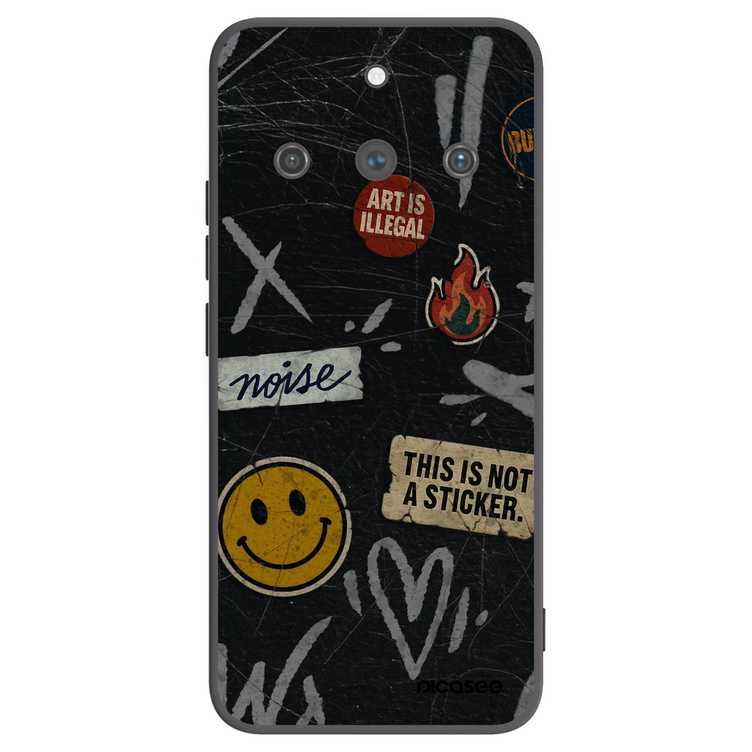 Picasee husă neagră din silicon pentru Realme 11 Pro+ - STICKERS x TAGS