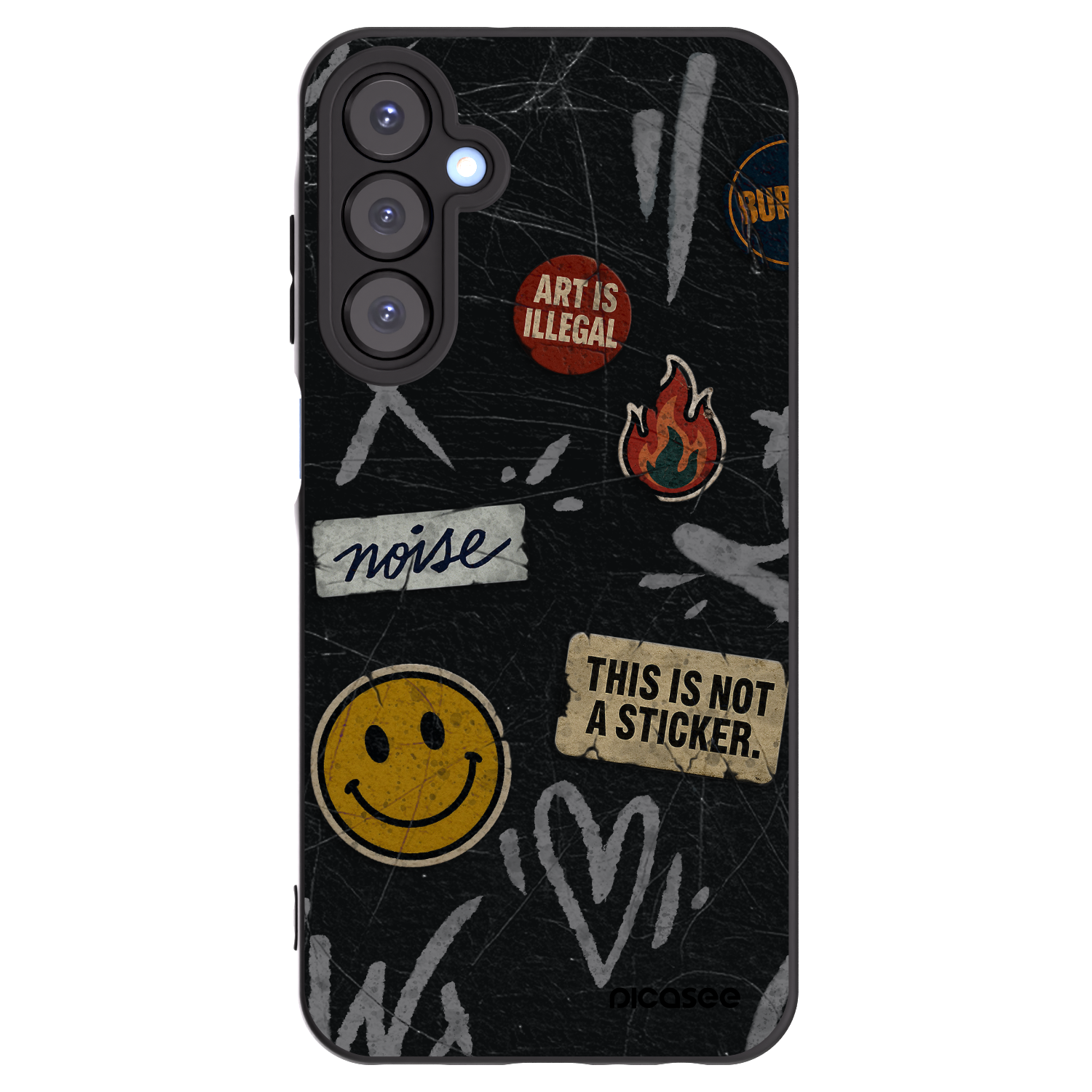 Picasee husă neagră din silicon pentru Samsung Galaxy A25 A256B 5G - STICKERS x TAGS