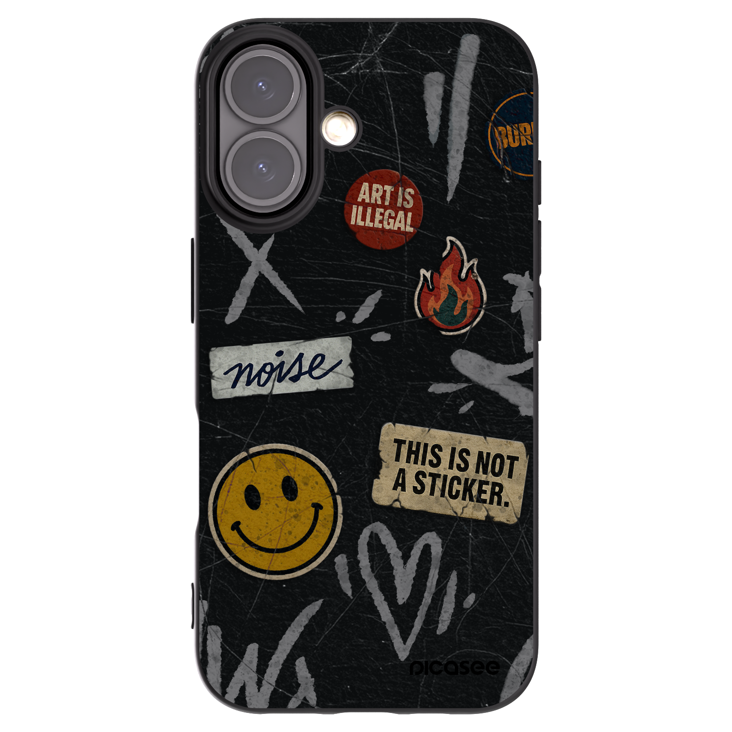 Picasee husă neagră din silicon pentru Apple iPhone 16 - STICKERS x TAGS