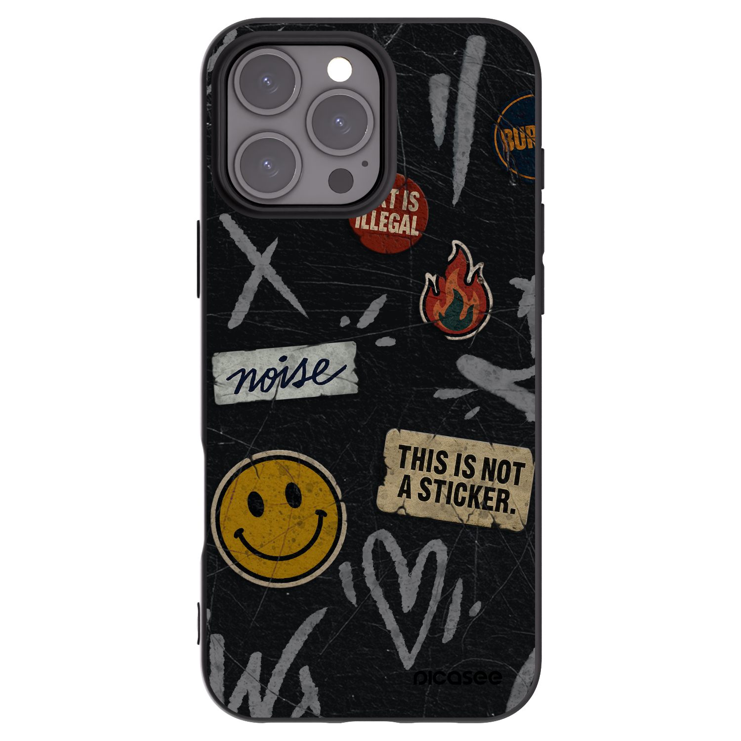 Picasee husă neagră din silicon pentru Apple iPhone 16 Pro Max - STICKERS x TAGS