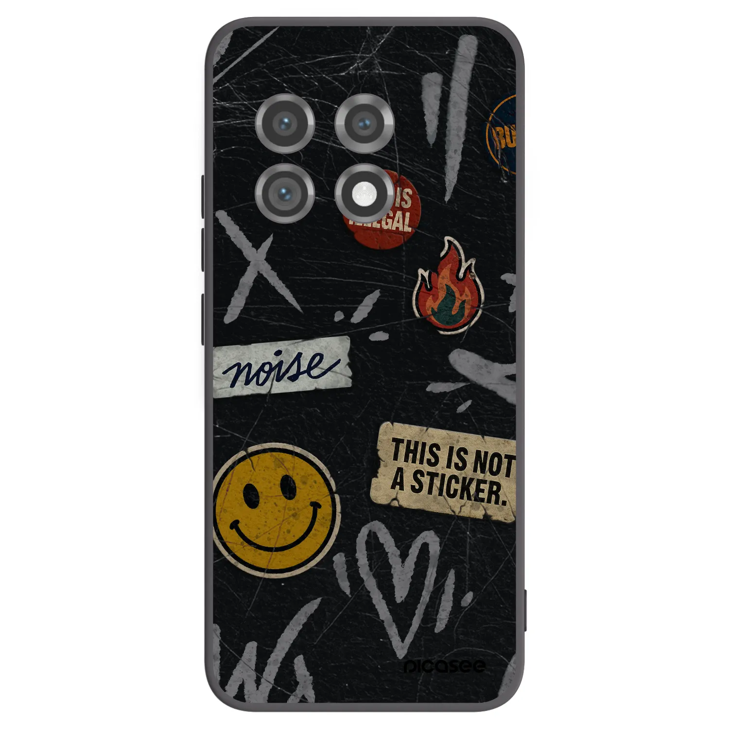 Picasee husă neagră din silicon pentru OnePlus 11 5G - STICKERS x TAGS