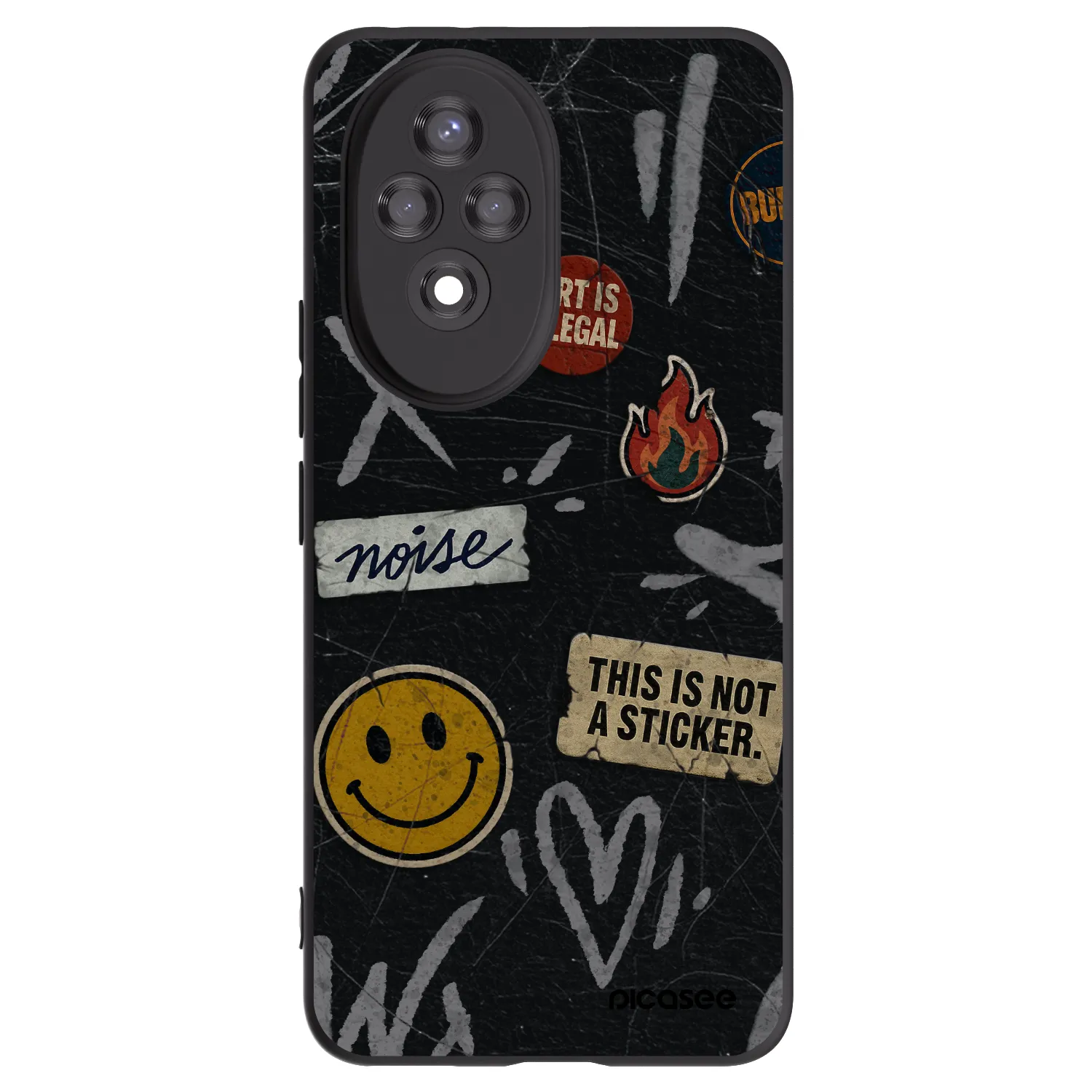 Picasee husă neagră din silicon pentru Honor 200 Pro 5G - STICKERS x TAGS