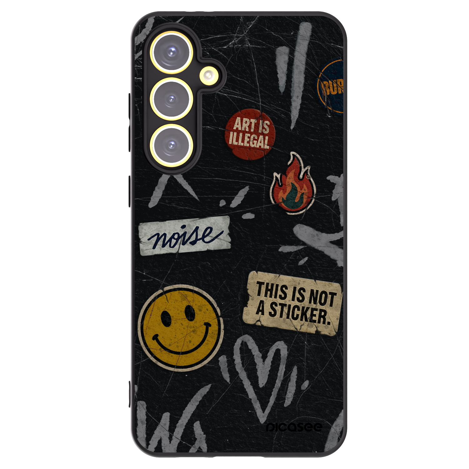 Picasee husă neagră din silicon pentru Samsung Galaxy S24 FE S721B - STICKERS x TAGS