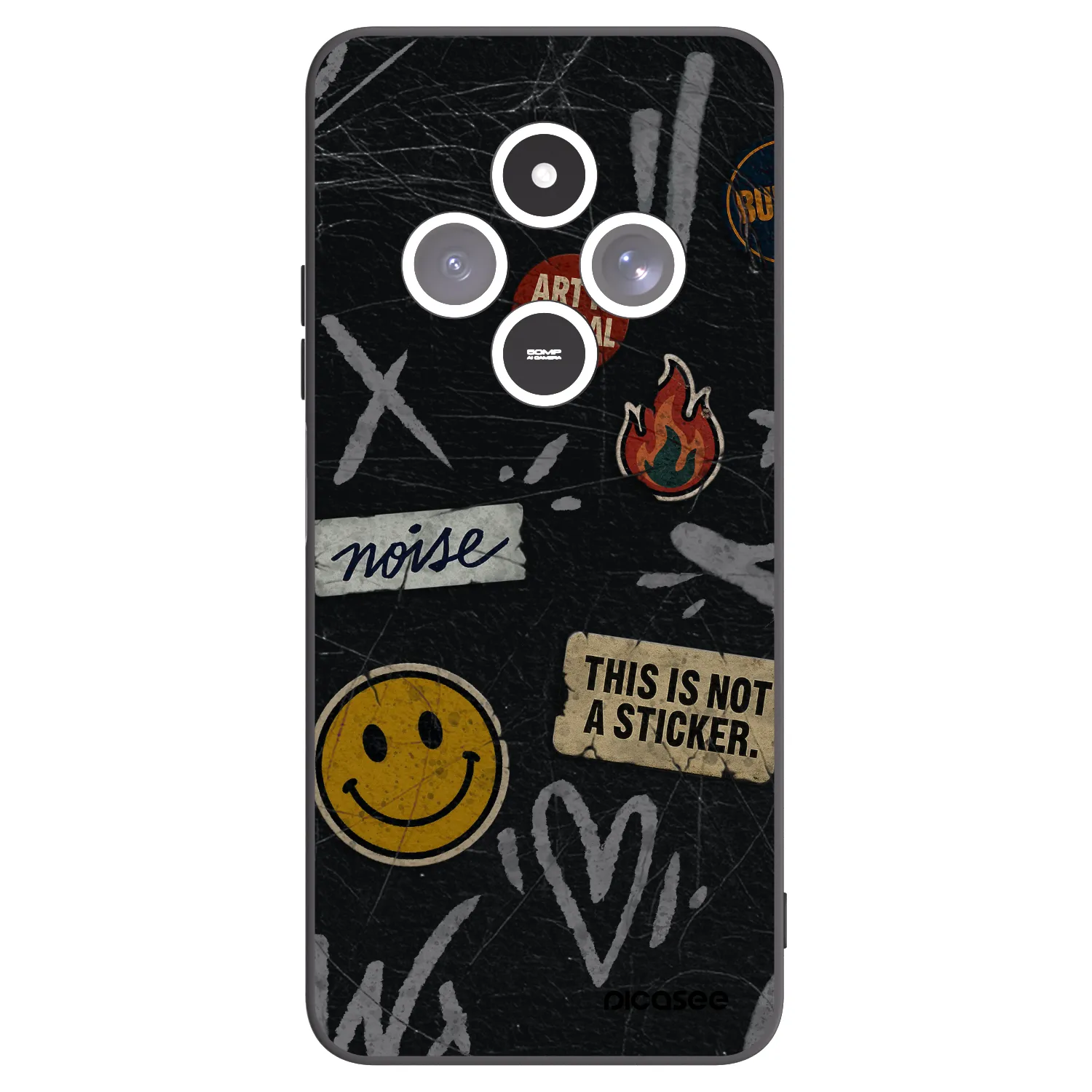 Picasee husă neagră din silicon pentru Xiaomi Redmi 14C - STICKERS x TAGS