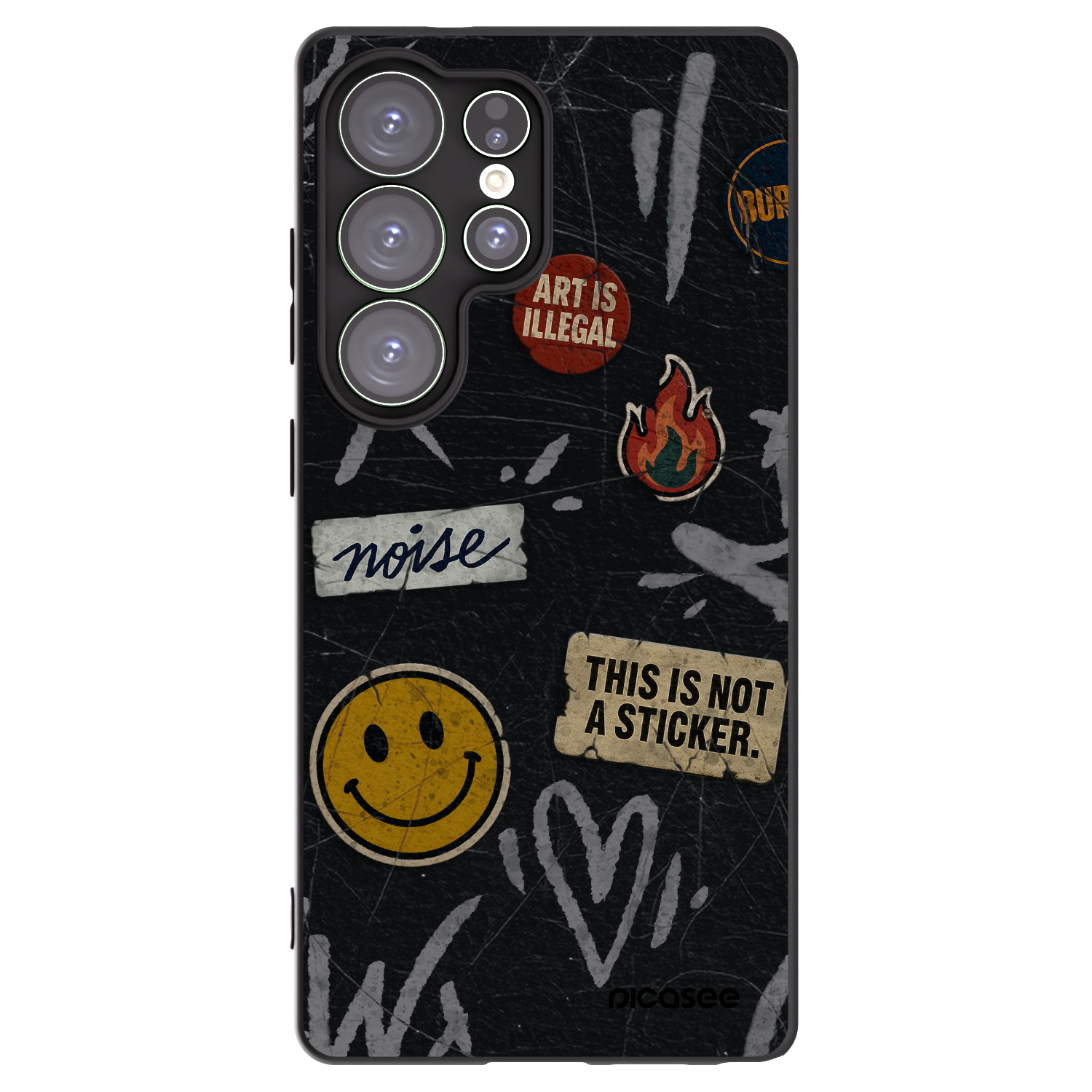 Picasee husă neagră din silicon pentru Samsung Galaxy S25 Ultra 5G - STICKERS x TAGS