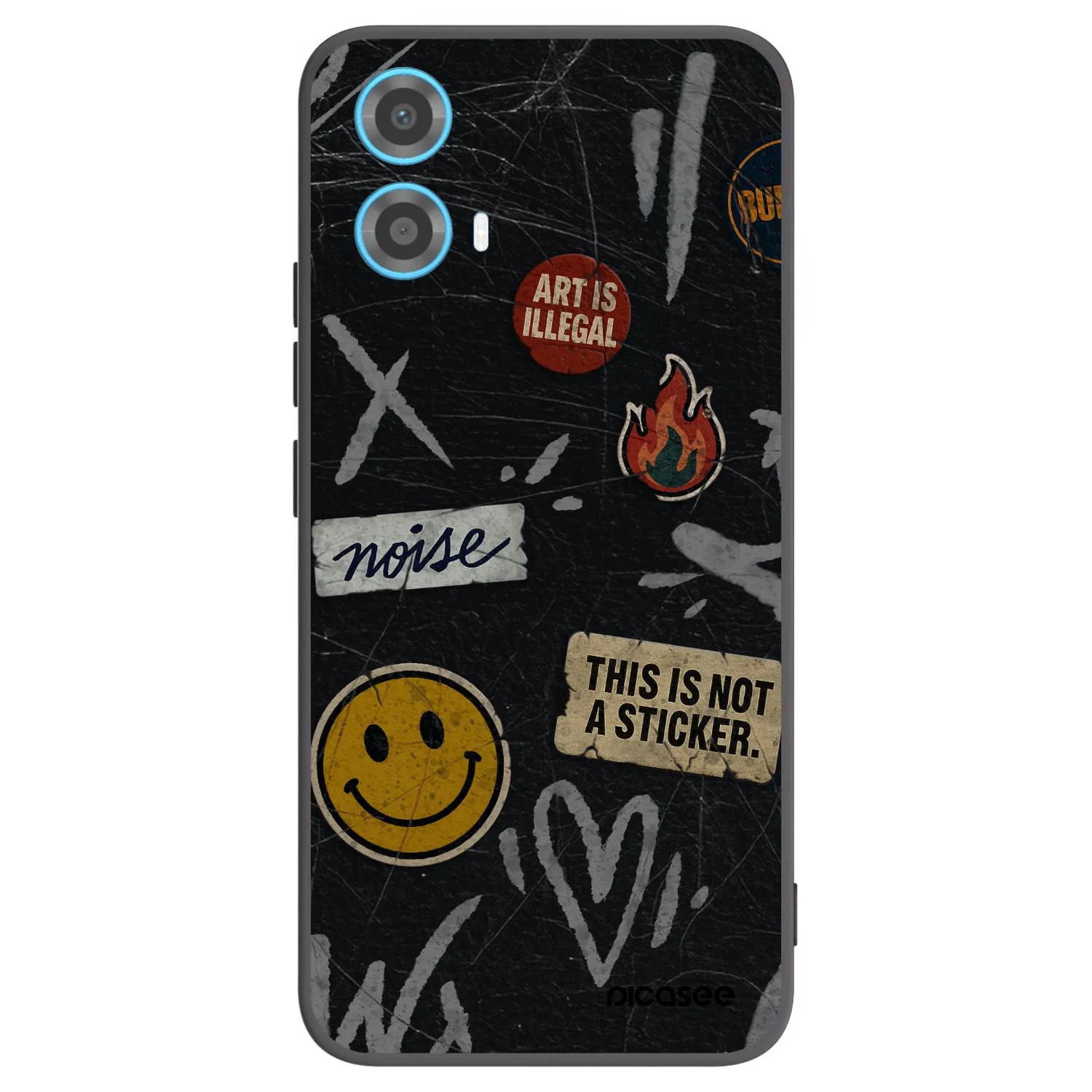 Picasee husă neagră din silicon pentru Motorola Moto G34 5G - STICKERS x TAGS