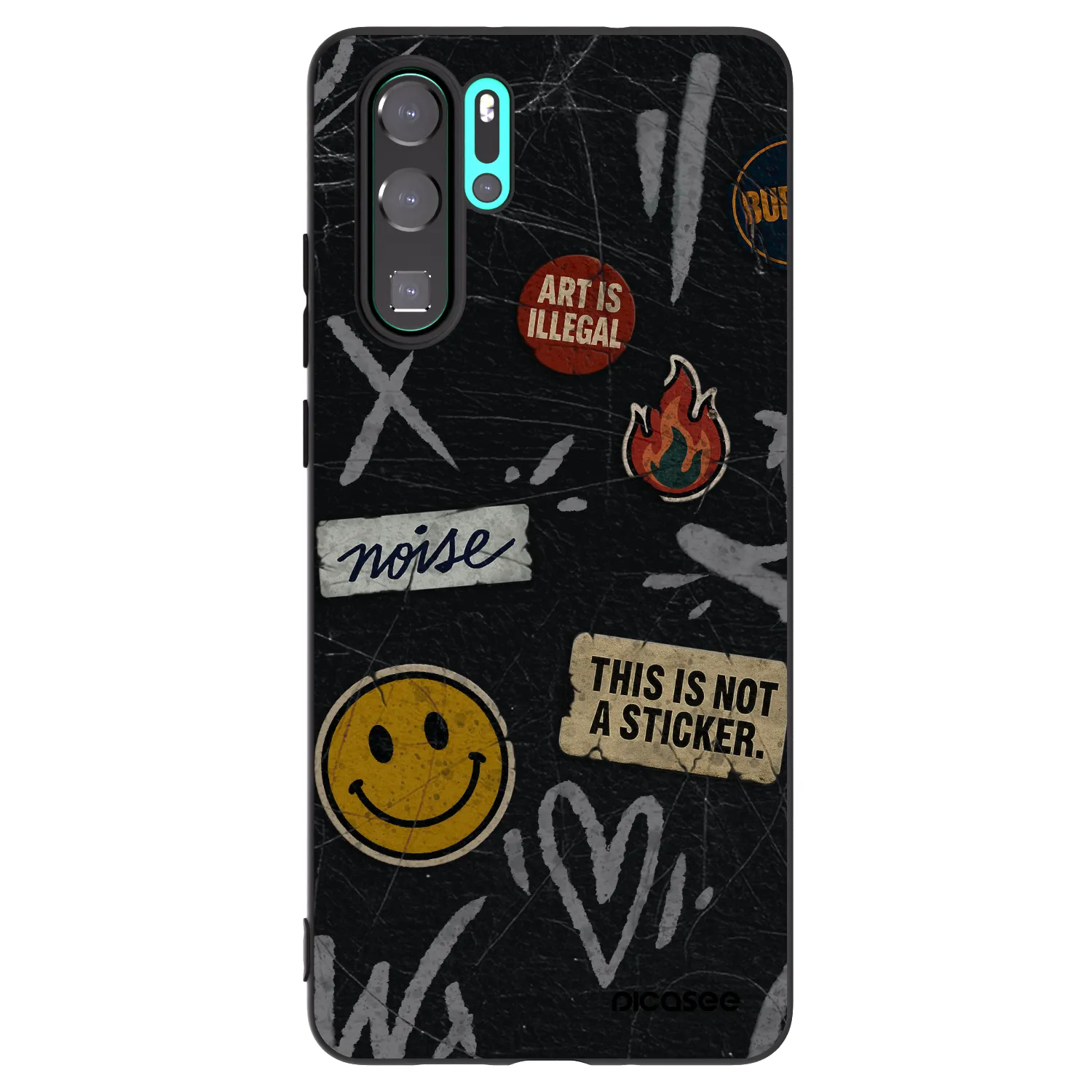 Picasee husă neagră din silicon pentru Huawei P30 Pro - STICKERS x TAGS