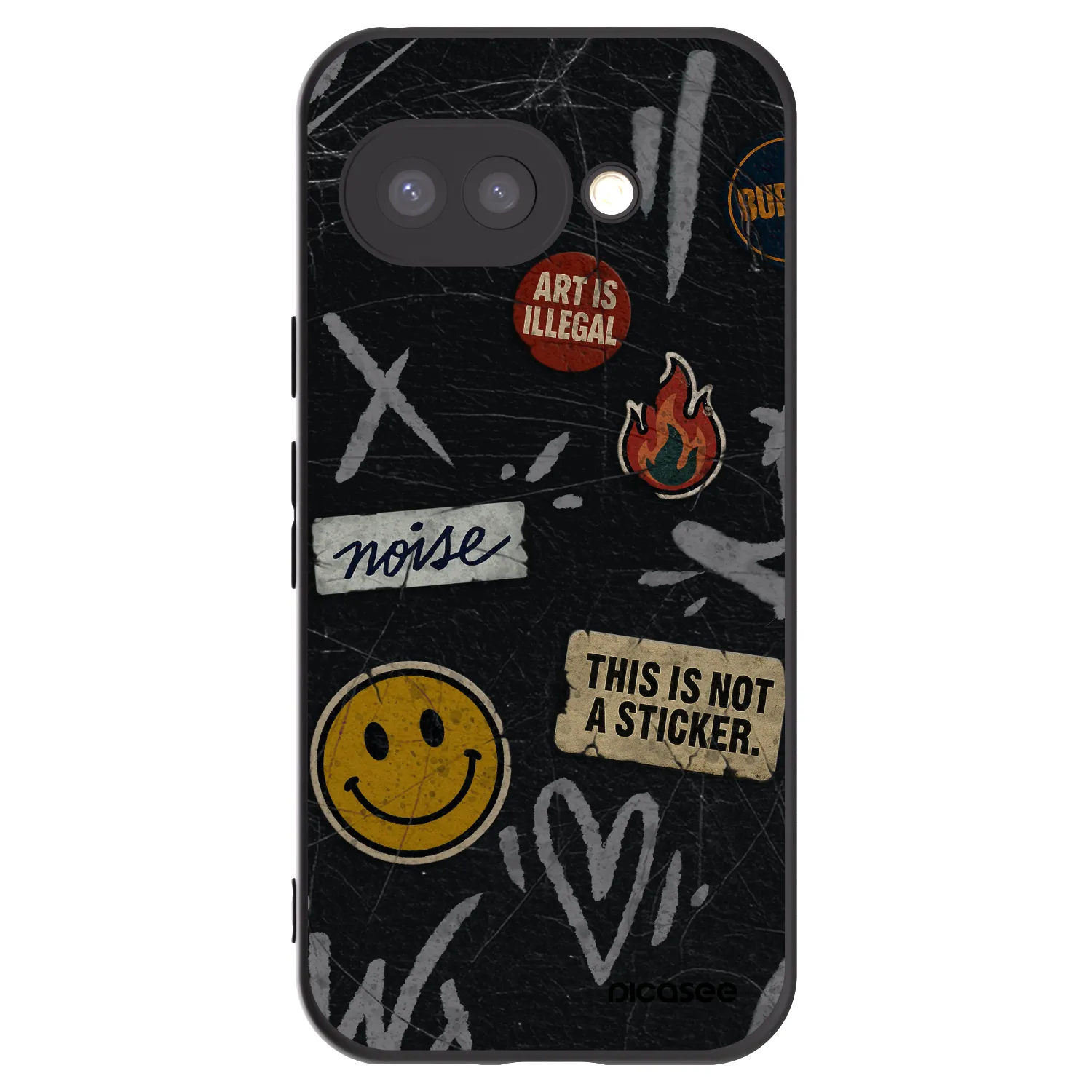 Picasee husă neagră din silicon pentru Google Pixel 9a - STICKERS x TAGS