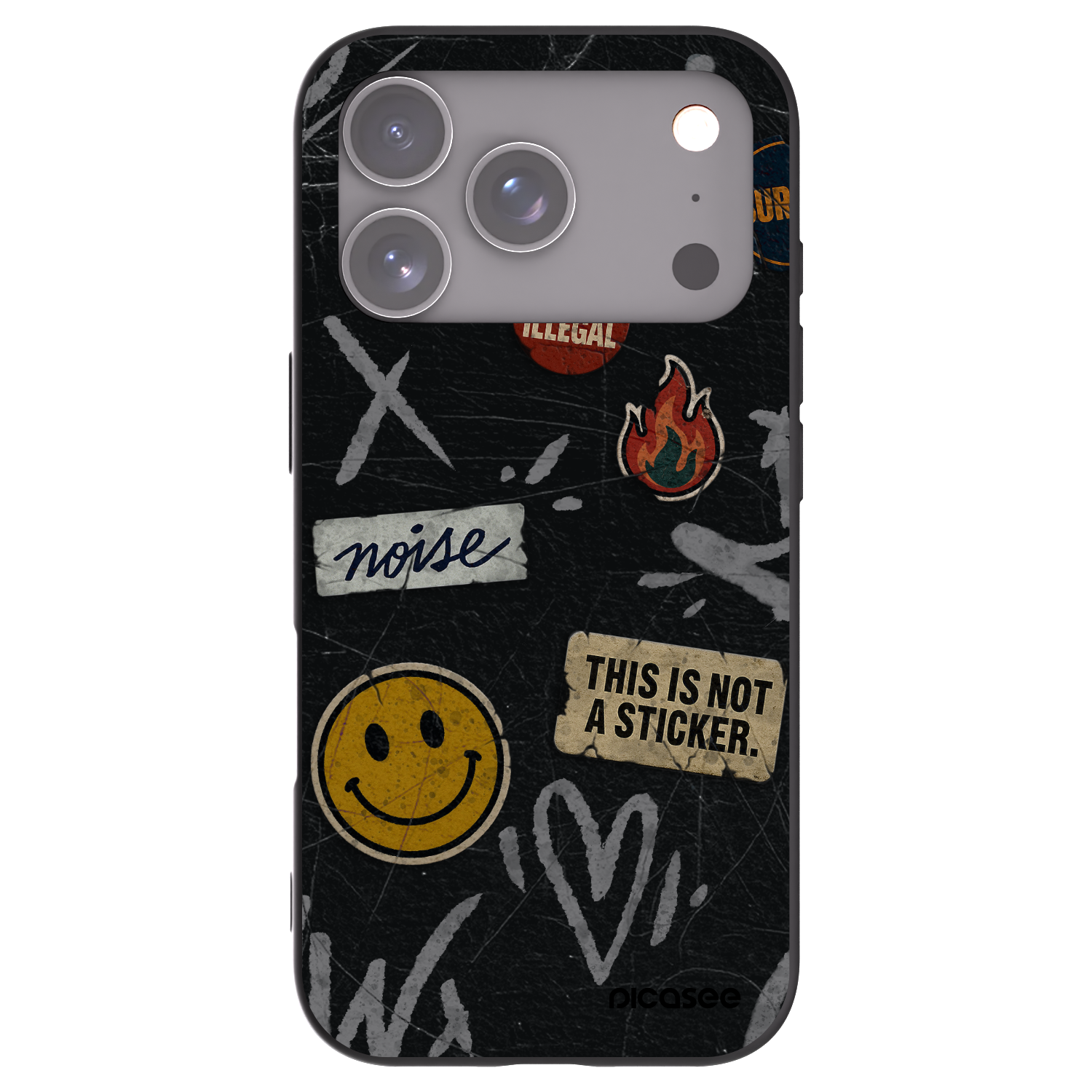 Picasee husă neagră din silicon pentru Apple iPhone 17 Pro - STICKERS x TAGS