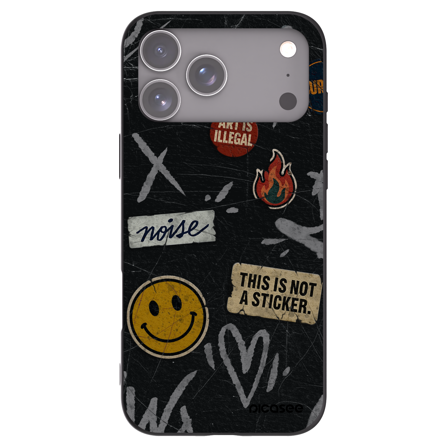 Picasee husă neagră din silicon pentru Apple iPhone 17 Pro Max - STICKERS x TAGS