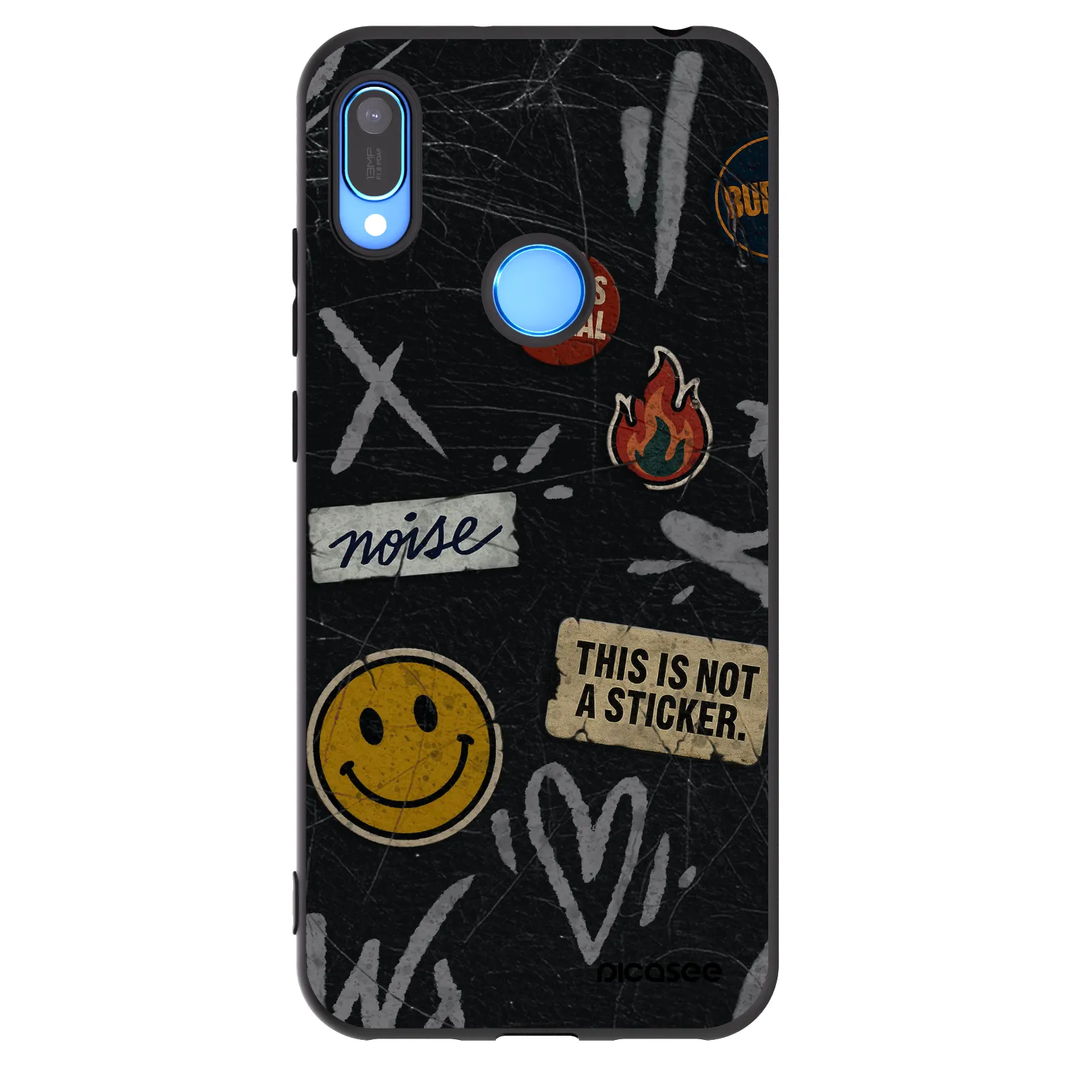 Picasee husă neagră din silicon pentru Huawei Y6 2019 - STICKERS x TAGS