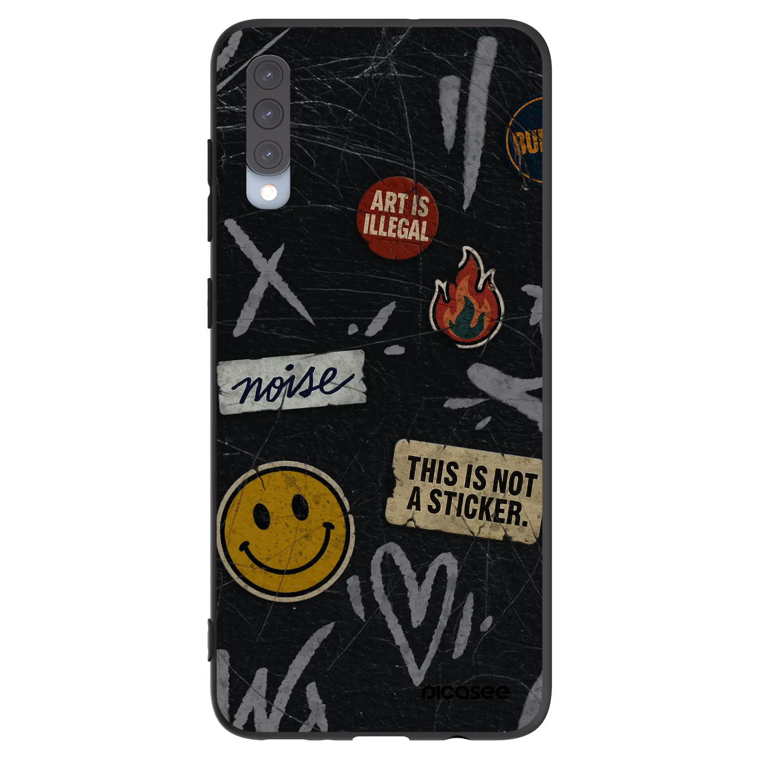 Picasee husă neagră din silicon pentru Samsung Galaxy A70 A705F - STICKERS x TAGS