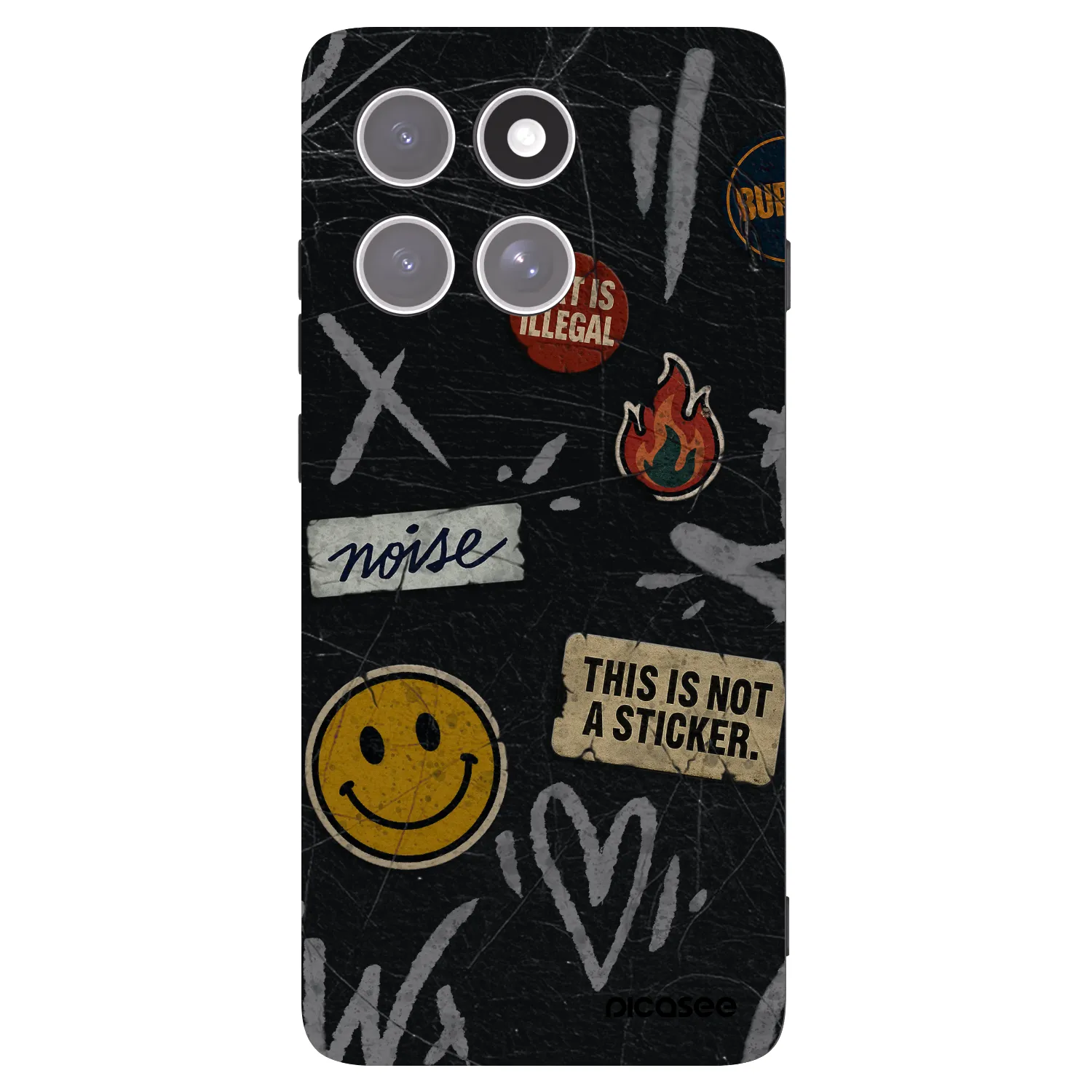 Picasee husă neagră din silicon pentru Motorola Edge 60 Pro - STICKERS x TAGS