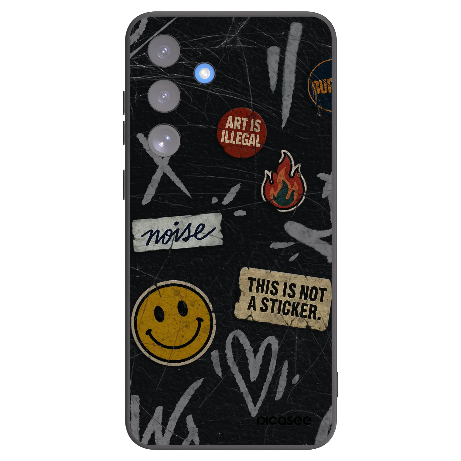Picasee husă neagră din silicon pentru Samsung Galaxy S25 FE 5G - STICKERS x TAGS