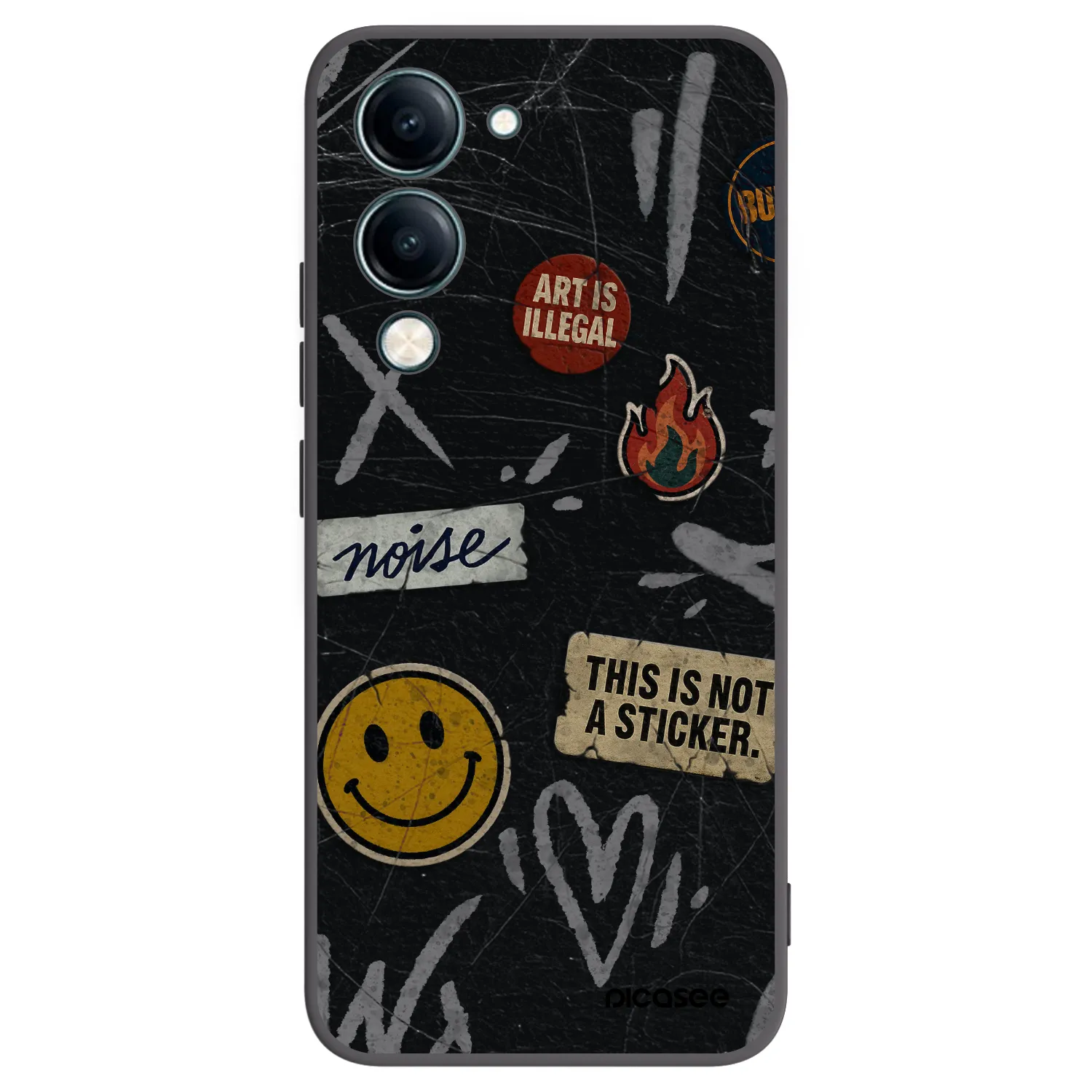 Picasee husă neagră din silicon pentru Vivo Y29s 5G - STICKERS x TAGS
