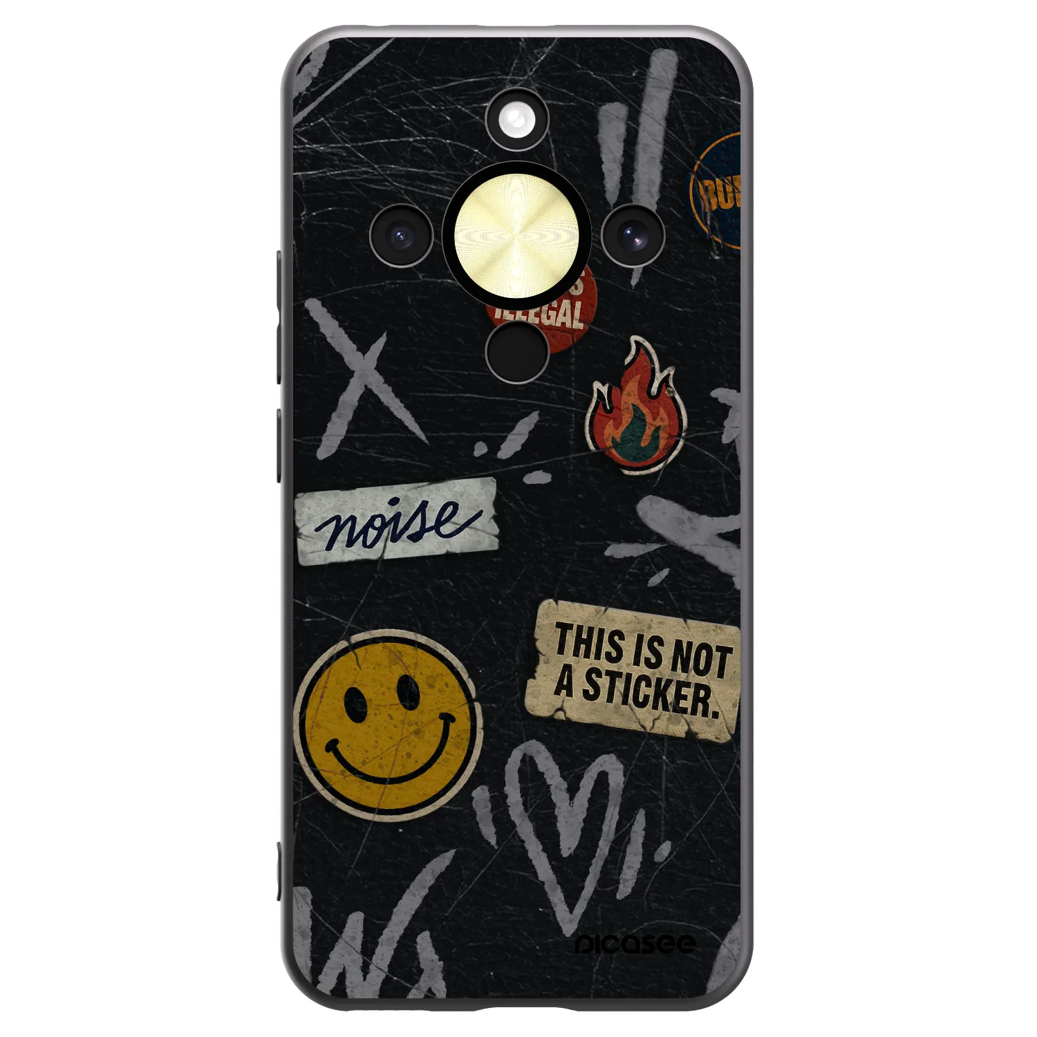 Picasee husă neagră din silicon pentru Honor Magic8 Lite 5G - STICKERS x TAGS