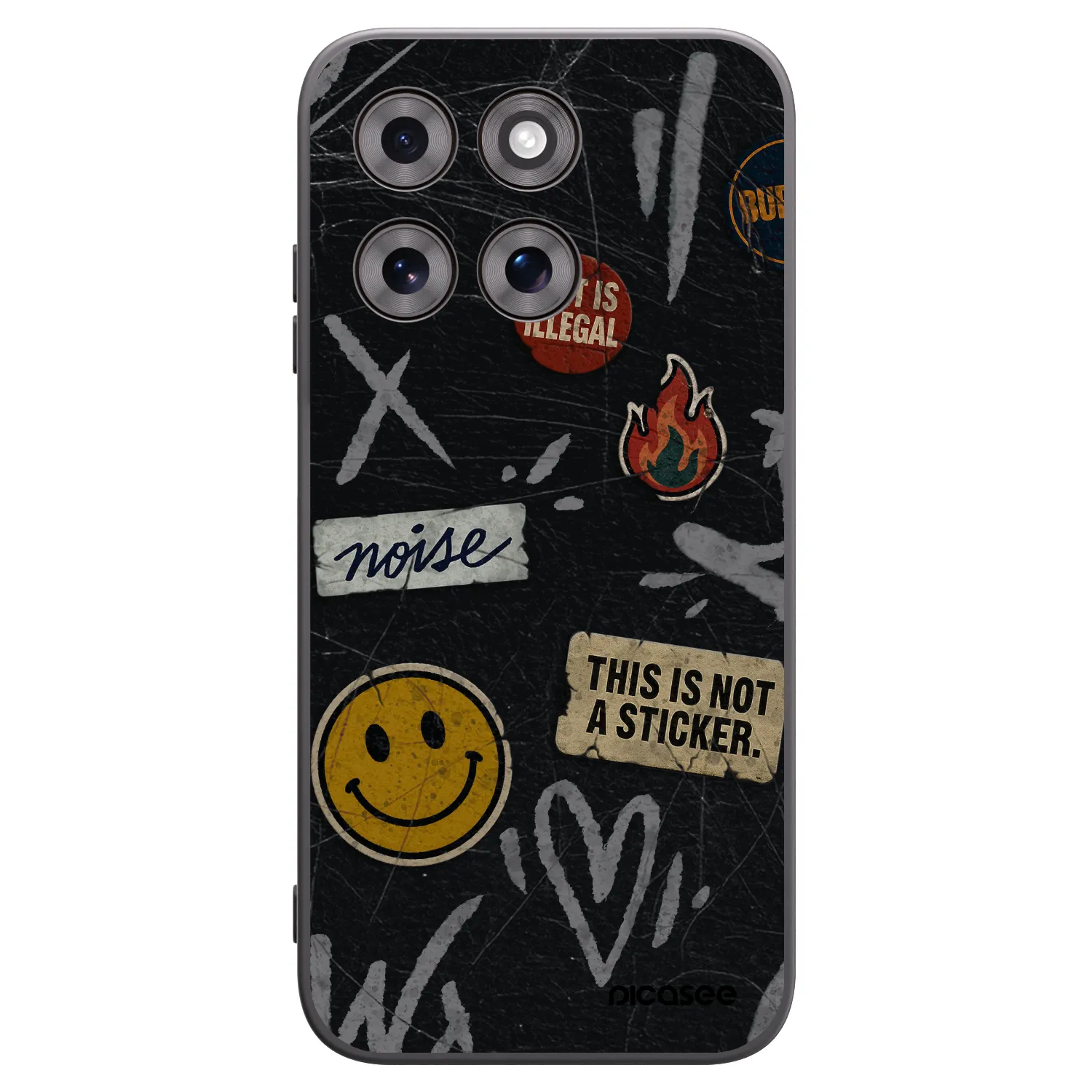Picasee husă neagră din silicon pentru Motorola Moto G77 - STICKERS x TAGS