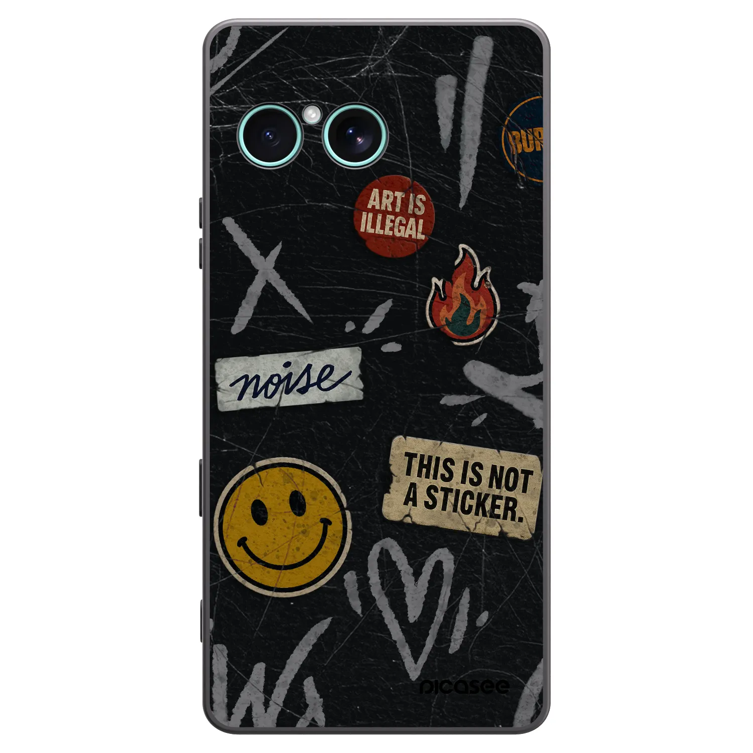 Picasee husă neagră din silicon pentru Sony Xperia 10 VII - STICKERS x TAGS