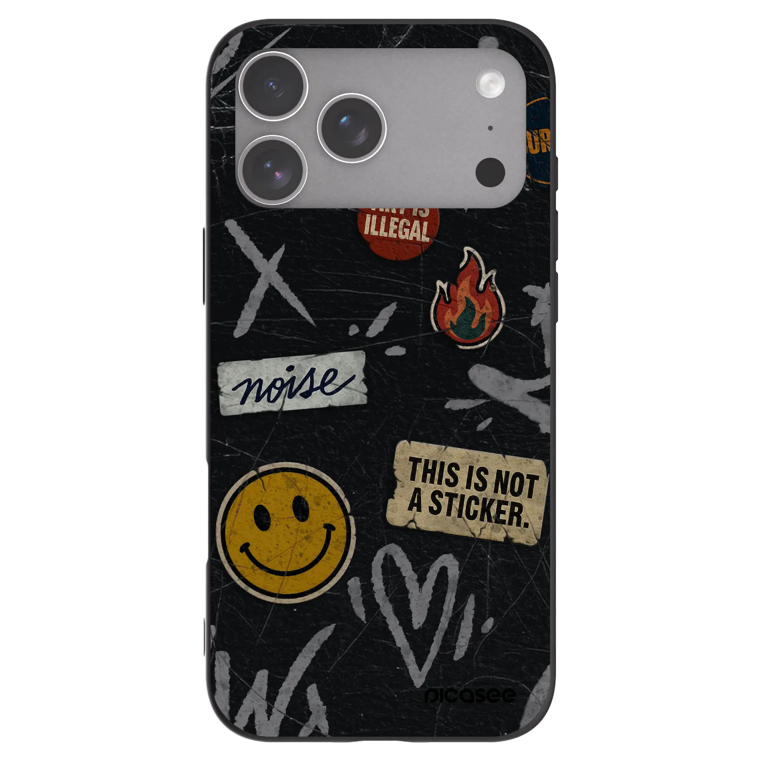 Picasee husă neagră din silicon pentru Apple iPhone 18 Pro Max - STICKERS x TAGS