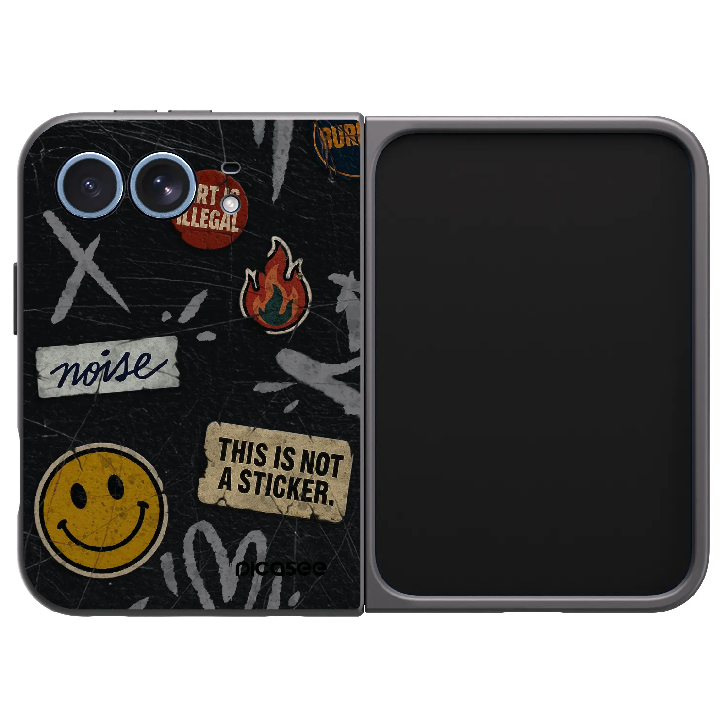 Picasee husă neagră din silicon pentru Apple iPhone Duo - STICKERS x TAGS