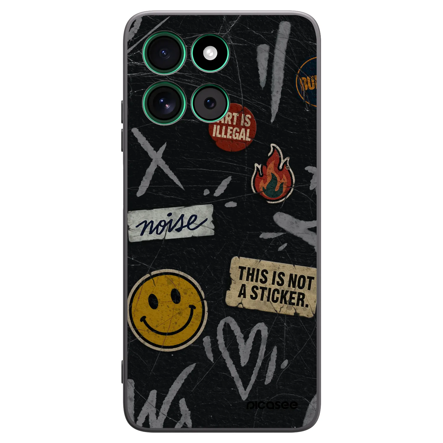 Picasee husă neagră din silicon pentru Motorola Moto G57 Power - STICKERS x TAGS
